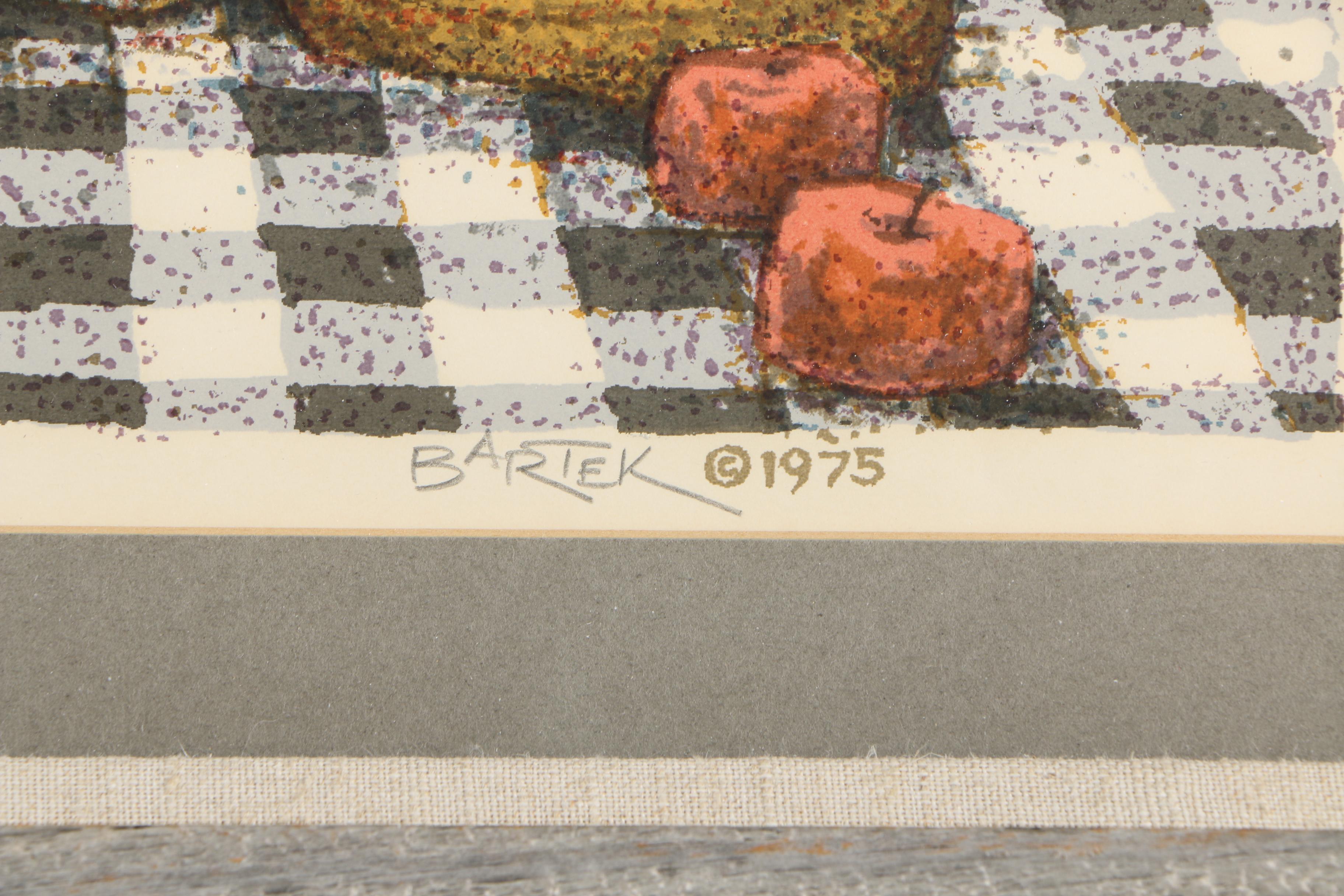 Tom Bartek Limited Edition Serigraph "January Table (Seven Apples)"