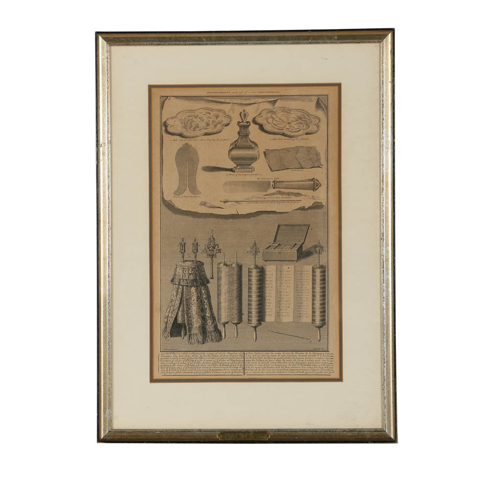 Restrike Etching after Bernard Picart "Instruments Made Use...at Circumcision"