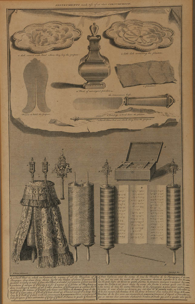 Restrike Etching after Bernard Picart "Instruments Made Use...at Circumcision"