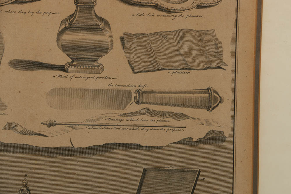 Restrike Etching after Bernard Picart "Instruments Made Use...at Circumcision"