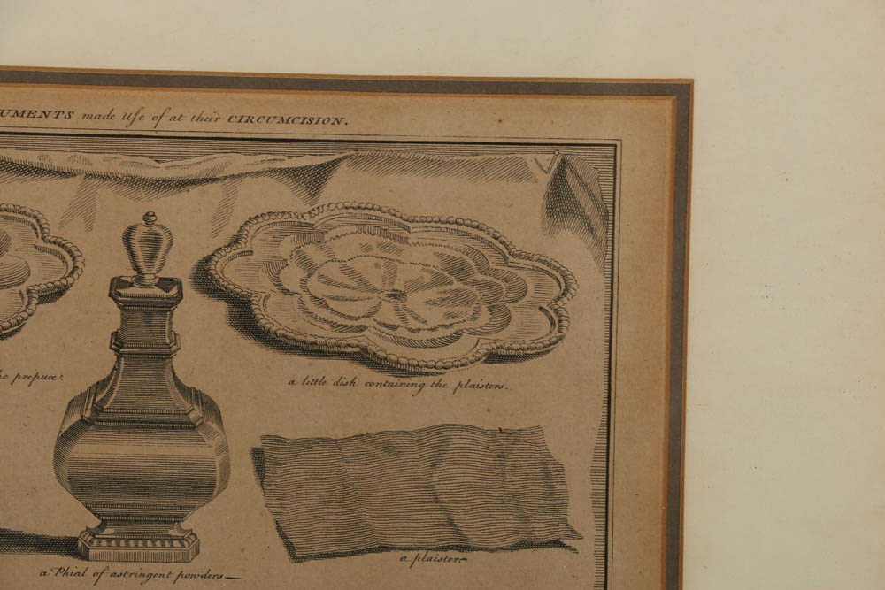 Restrike Etching after Bernard Picart "Instruments Made Use...at Circumcision"