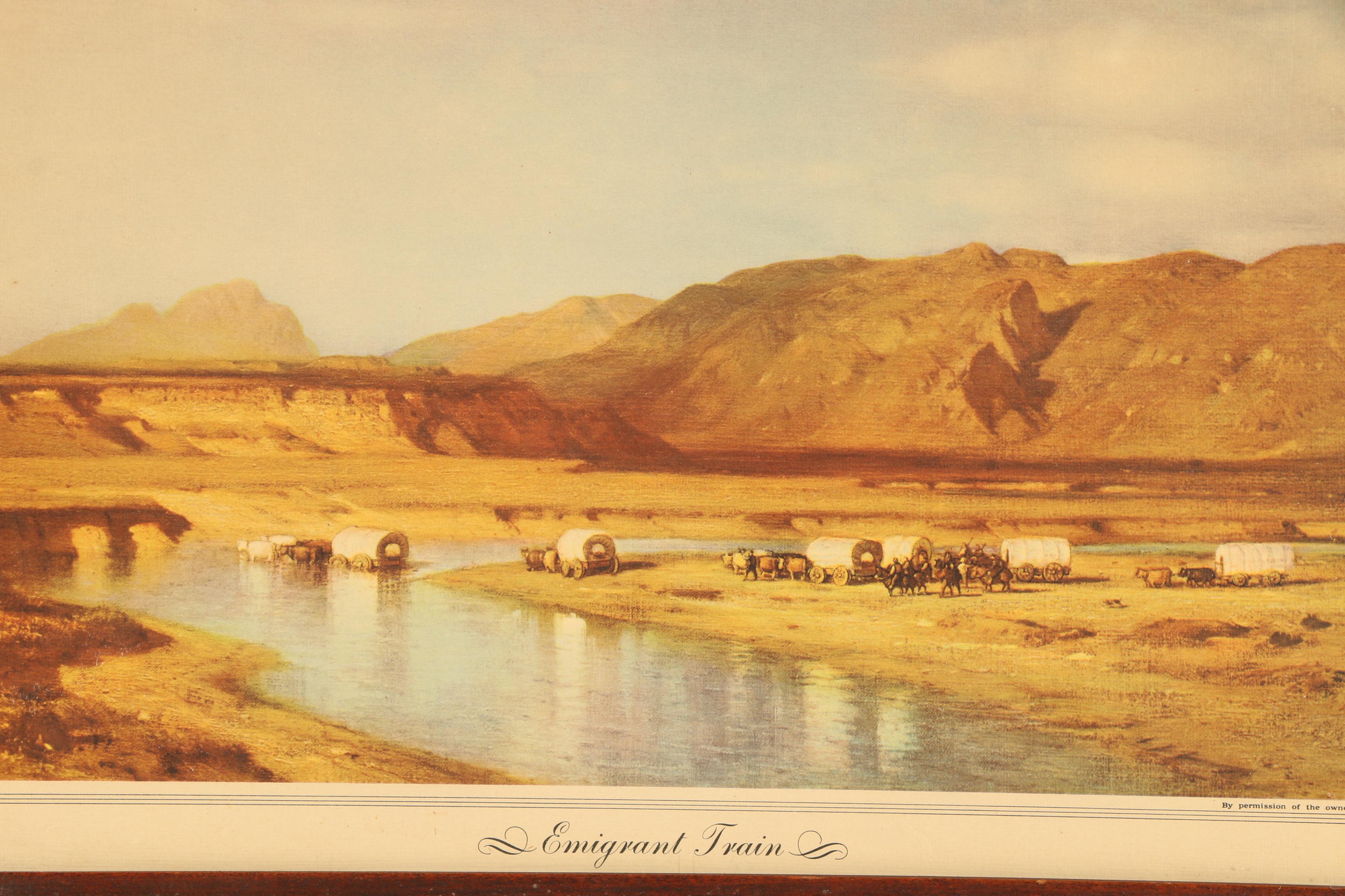 Offset Lithograph After Samuel Colman "Emigrant Train"