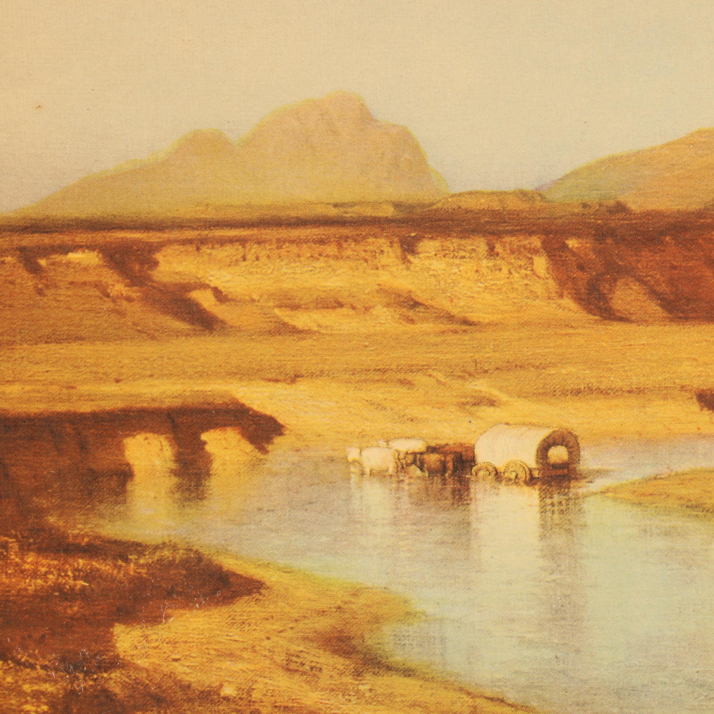 Offset Lithograph After Samuel Colman "Emigrant Train"