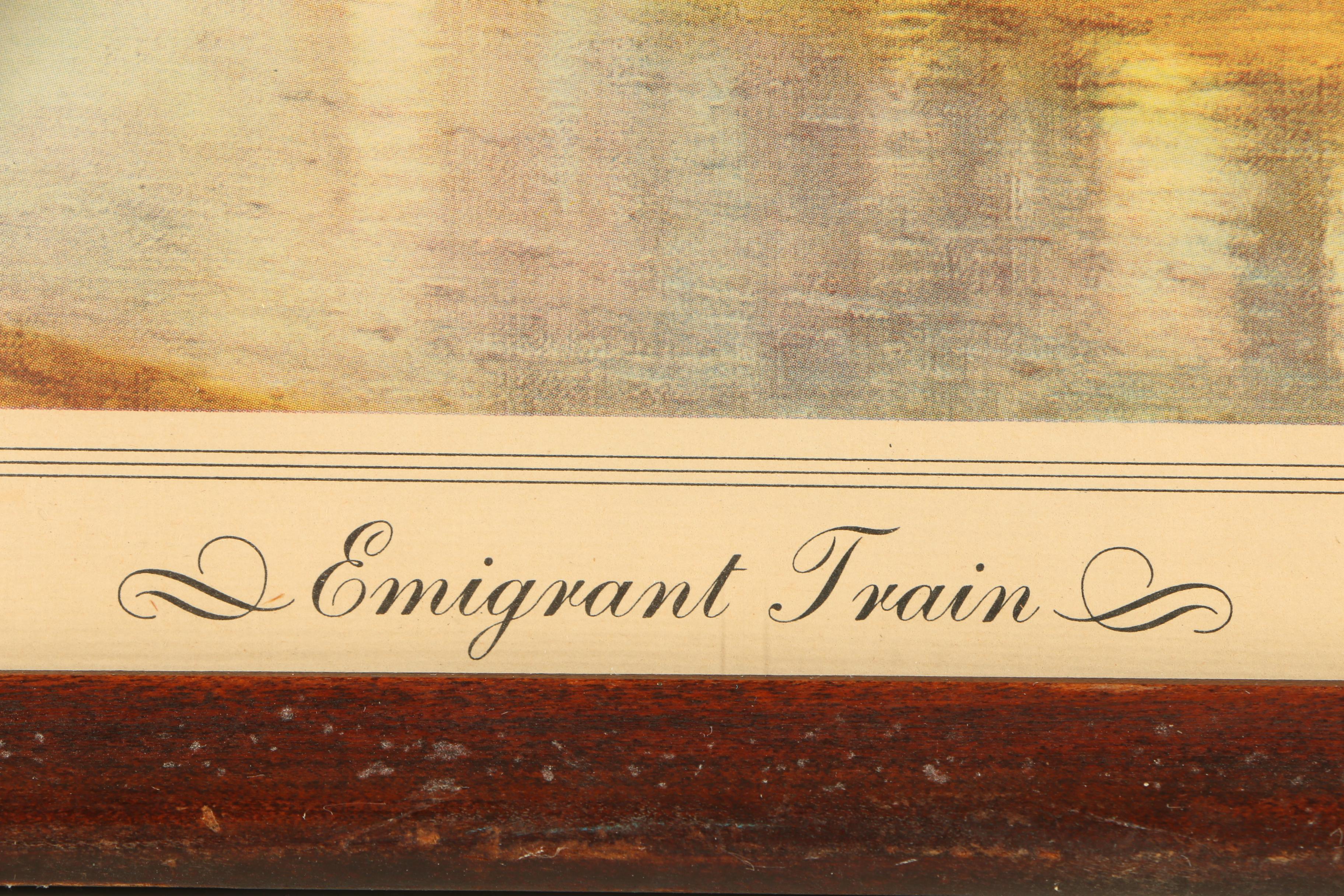 Offset Lithograph After Samuel Colman "Emigrant Train"
