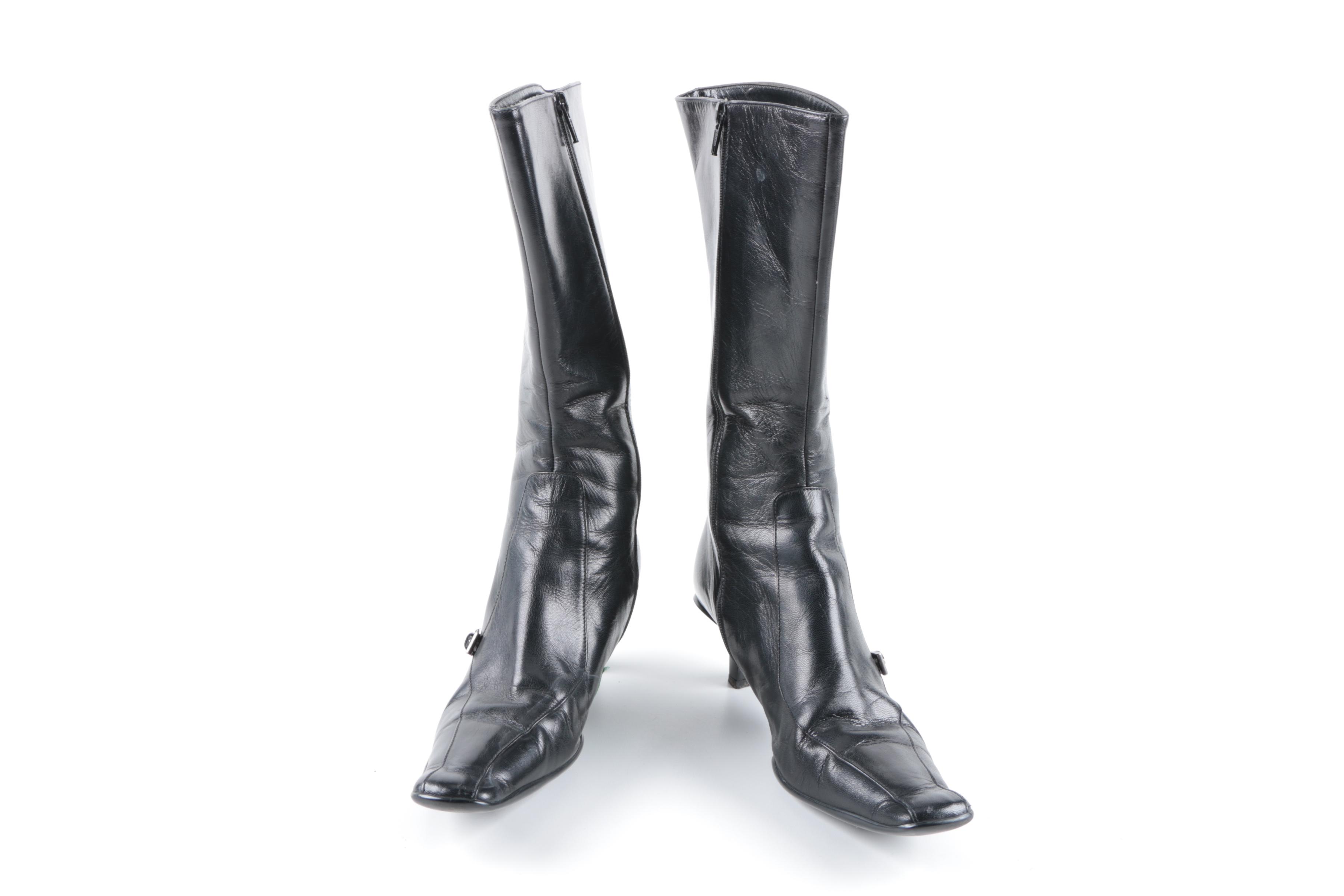 Prada Black Leather Boots