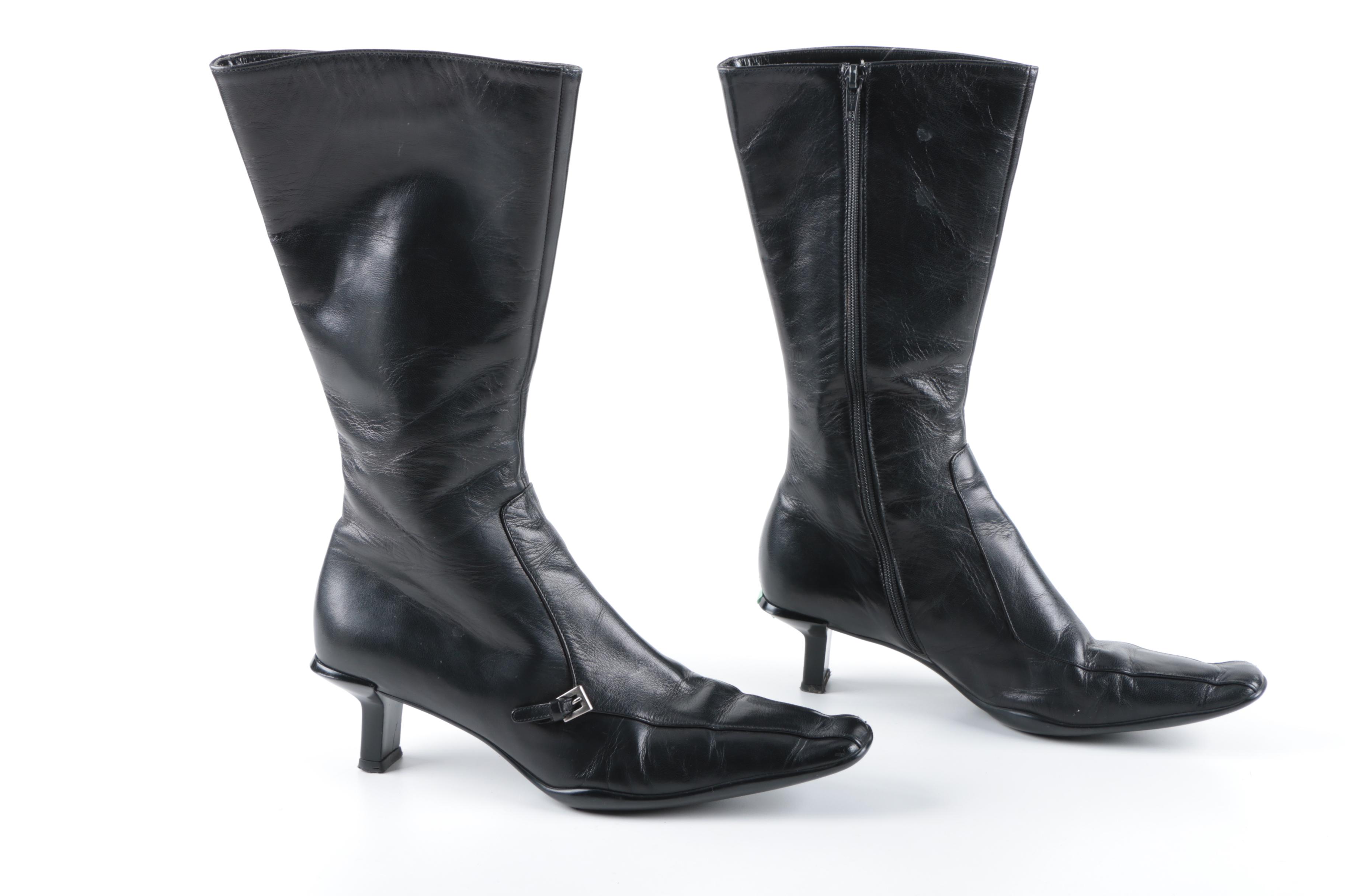 Prada Black Leather Boots