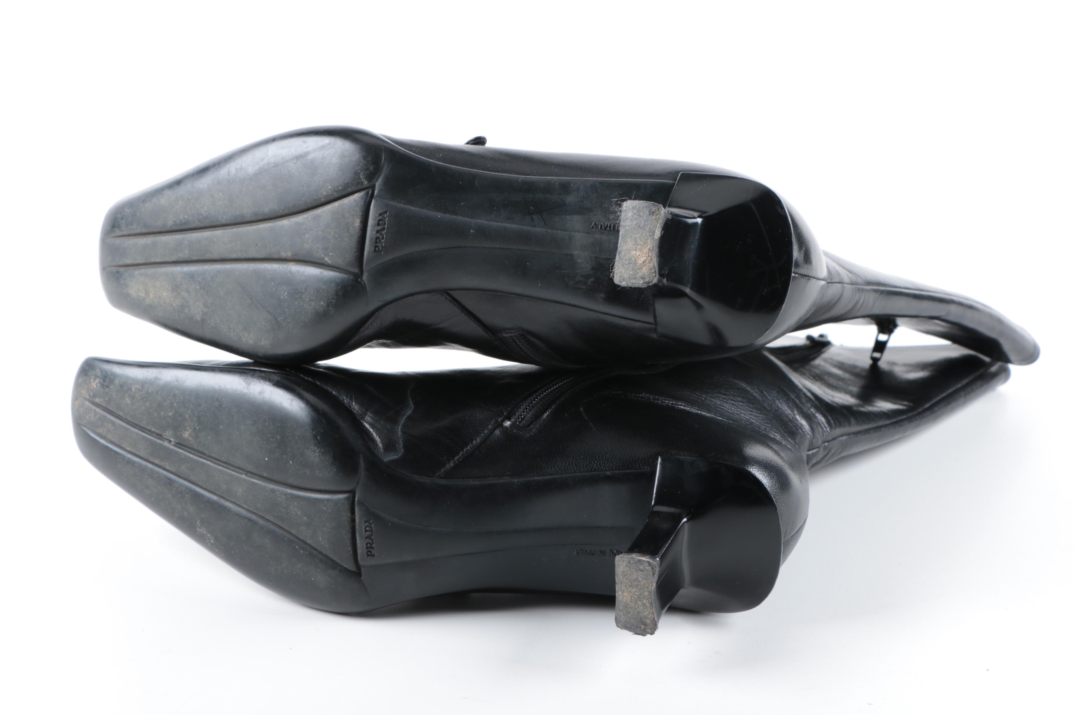 Prada Black Leather Boots