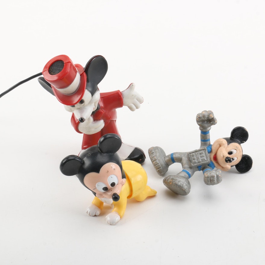 Vintage "Mickey Mouse" Toys and Lighted Figurine