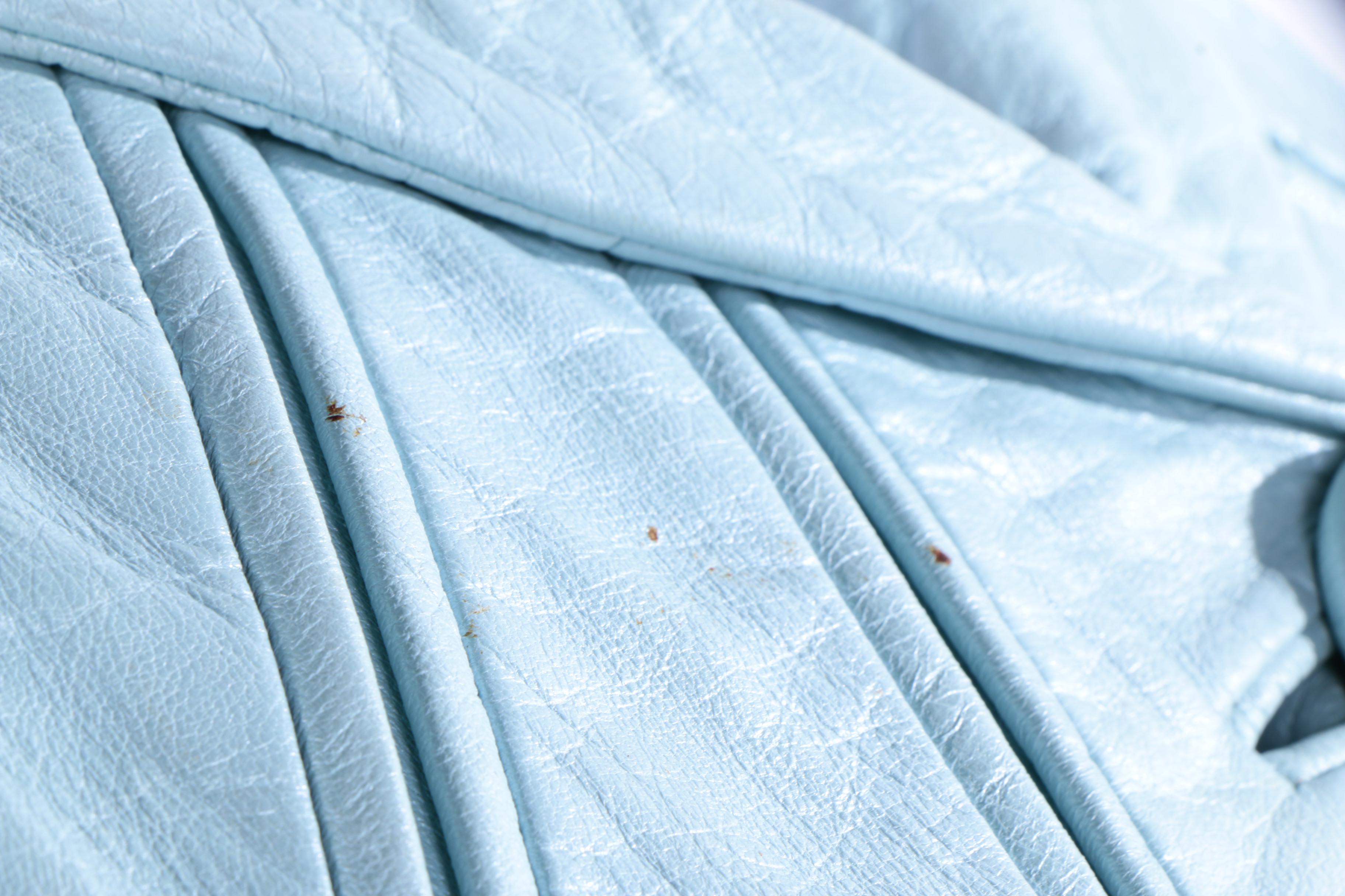 Vintage Wilson House of Suede Light Blue Leather Coat