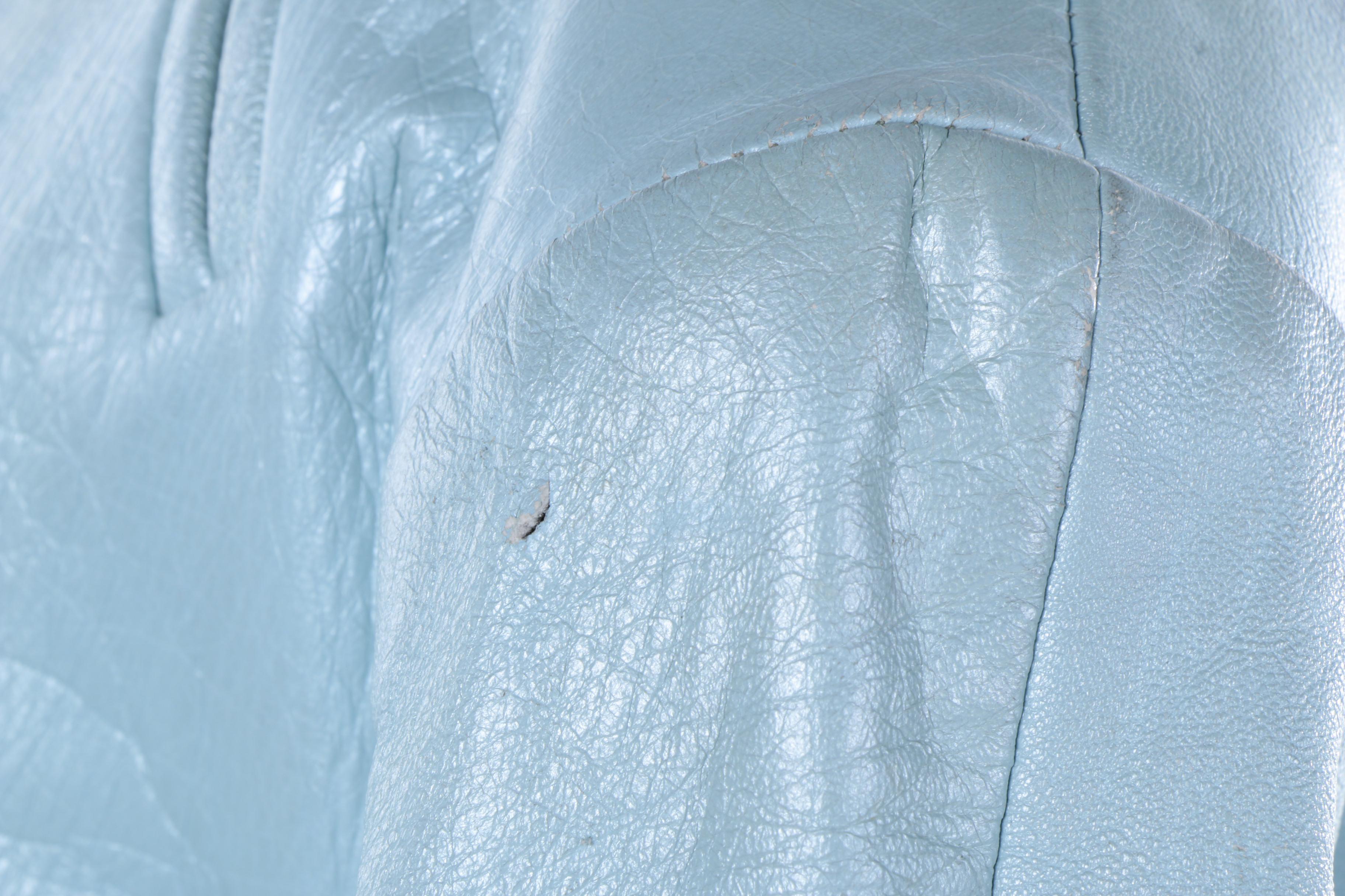 Vintage Wilson House of Suede Light Blue Leather Coat