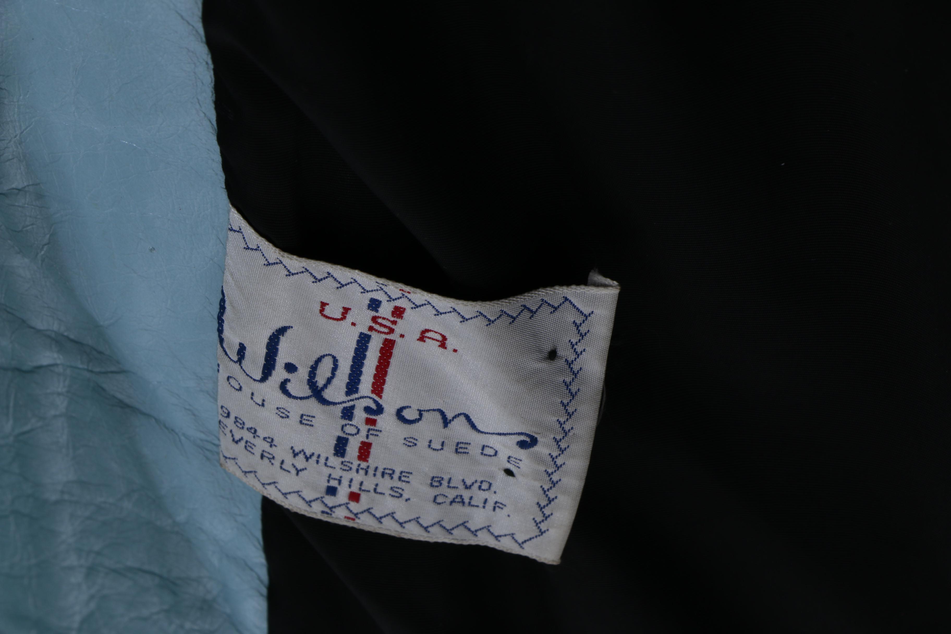 Vintage Wilson House of Suede Light Blue Leather Coat