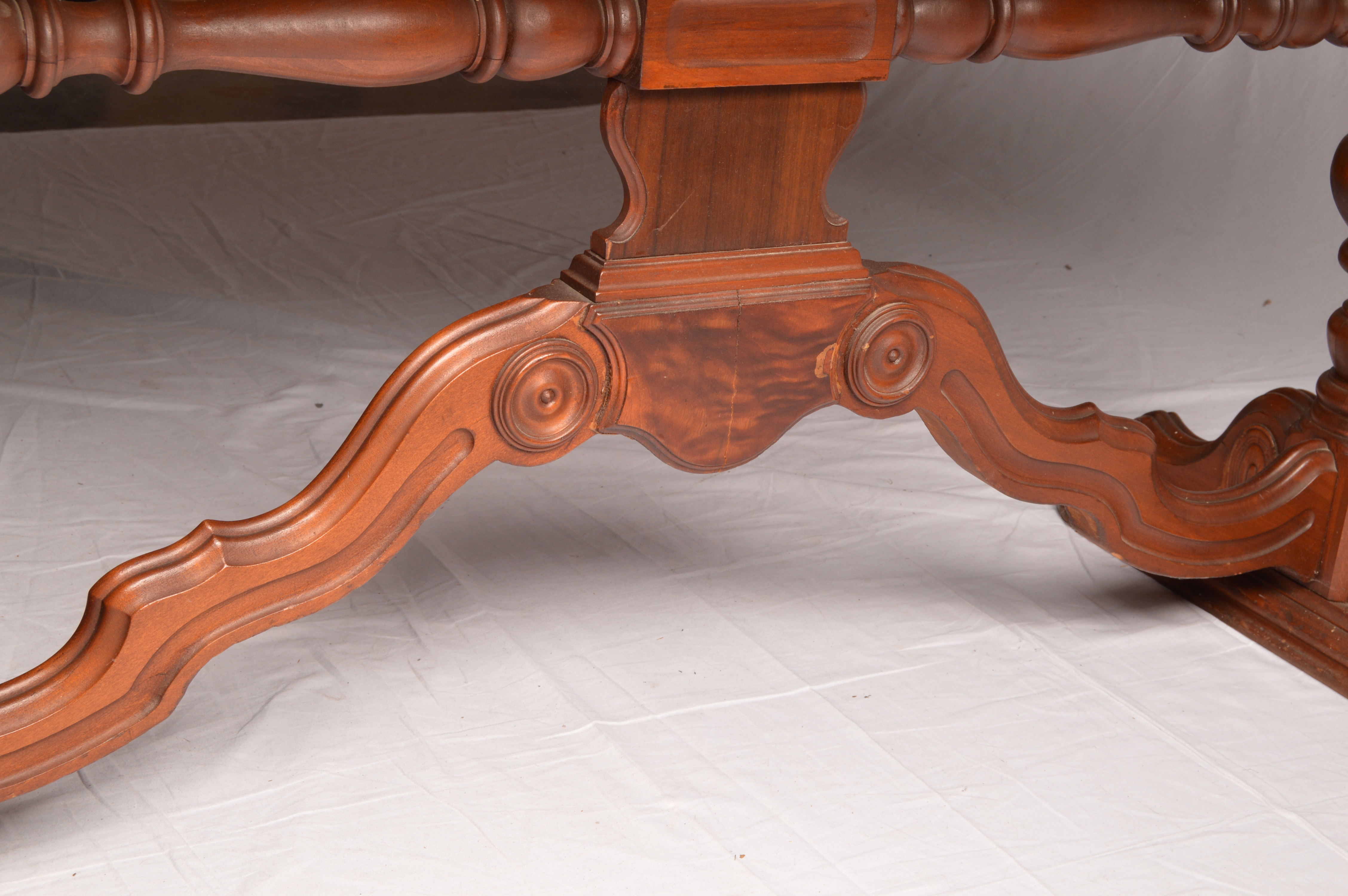Vintage Jacobean Revival Style Walnut Dining Table
