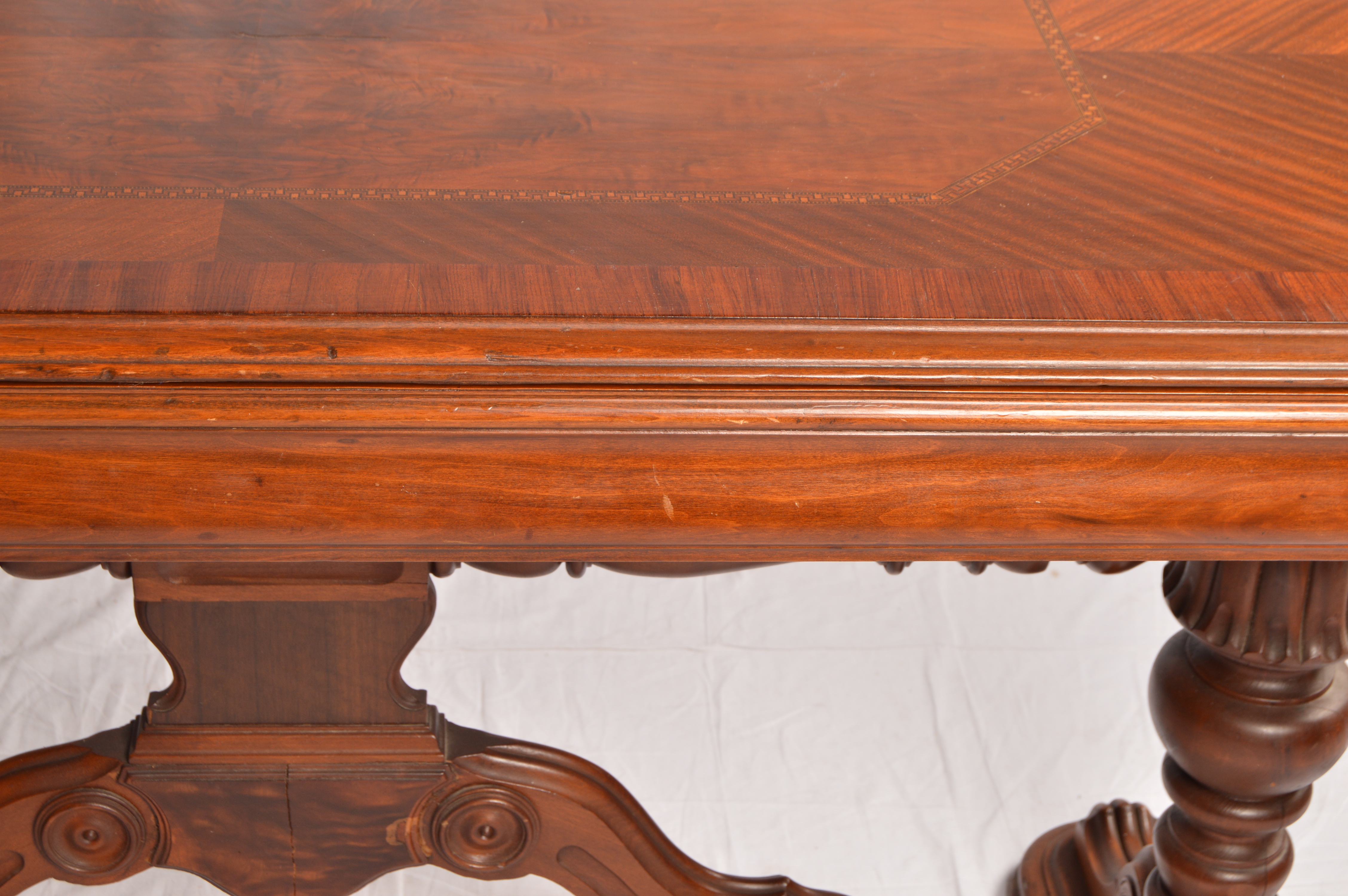 Vintage Jacobean Revival Style Walnut Dining Table