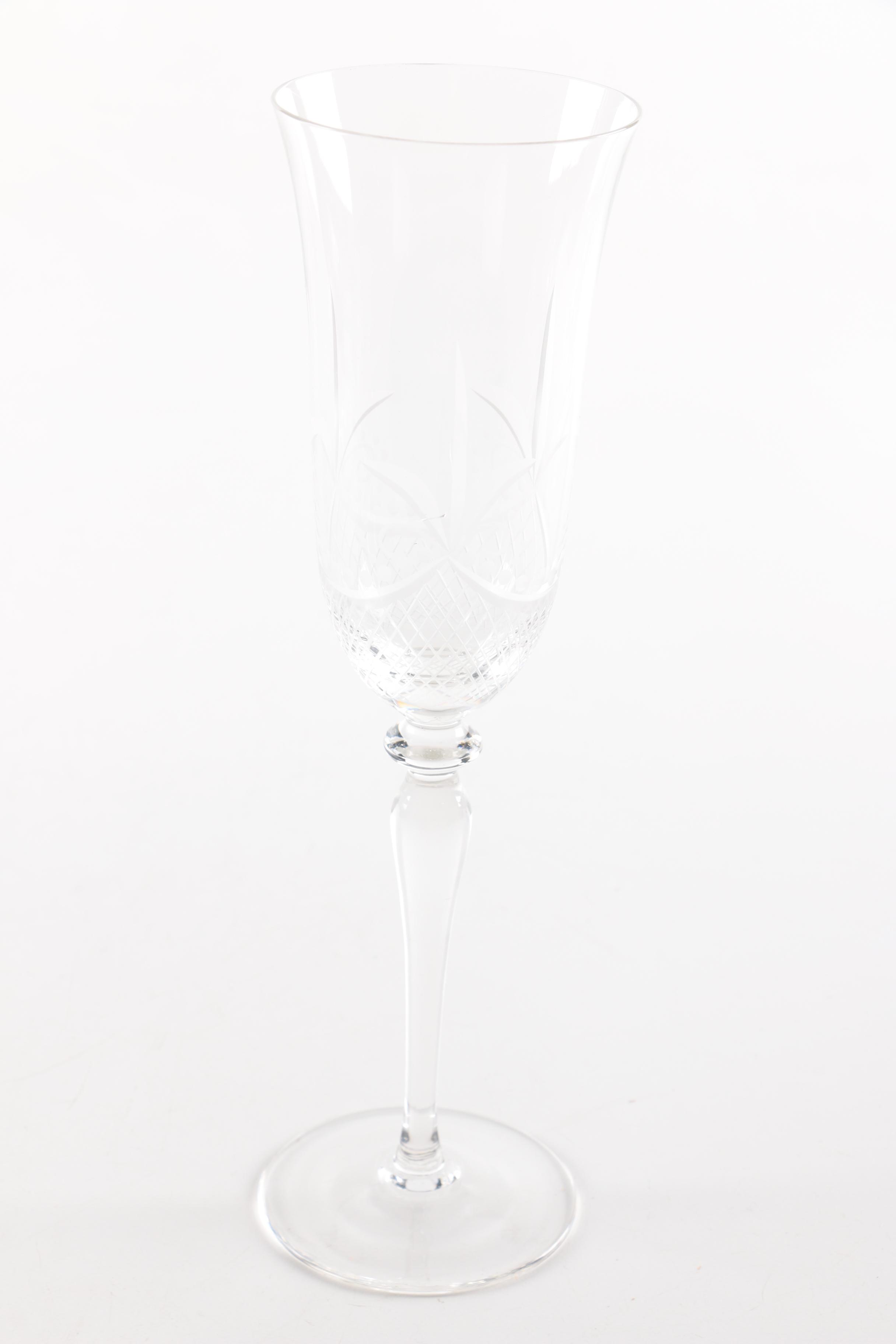 Etched Crystal Champagne Flutes