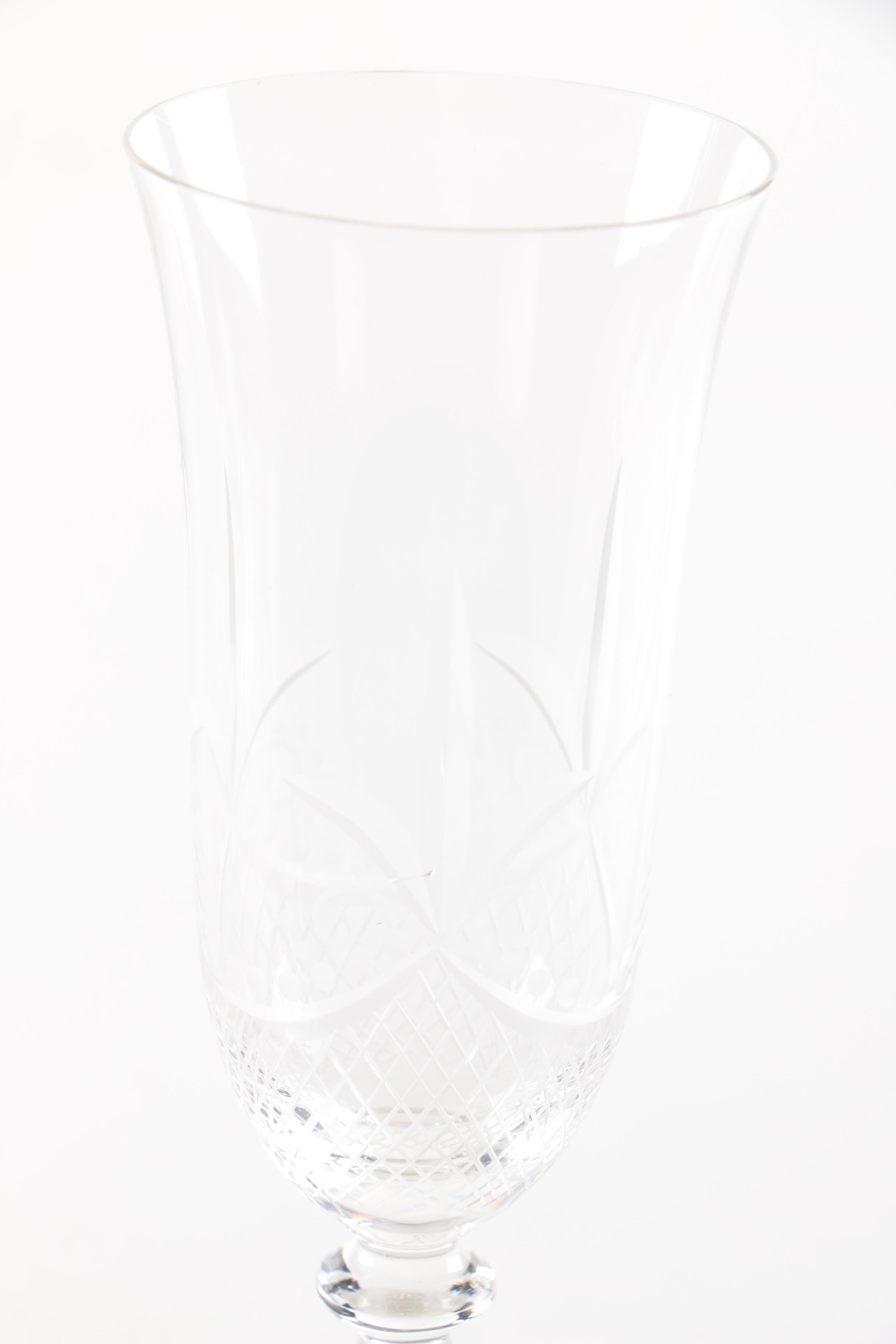 Etched Crystal Champagne Flutes