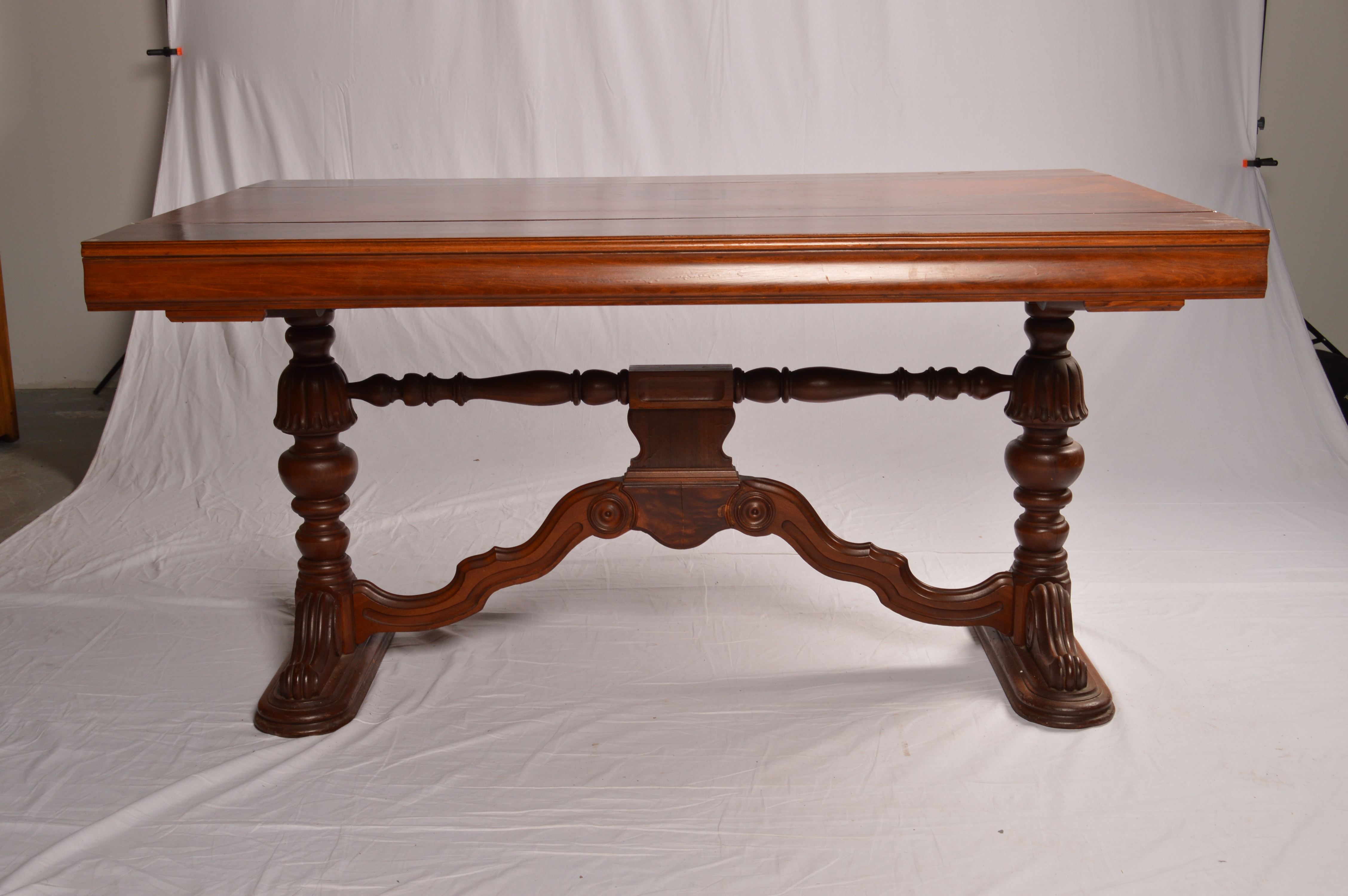 Vintage Jacobean Revival Style Walnut Dining Table