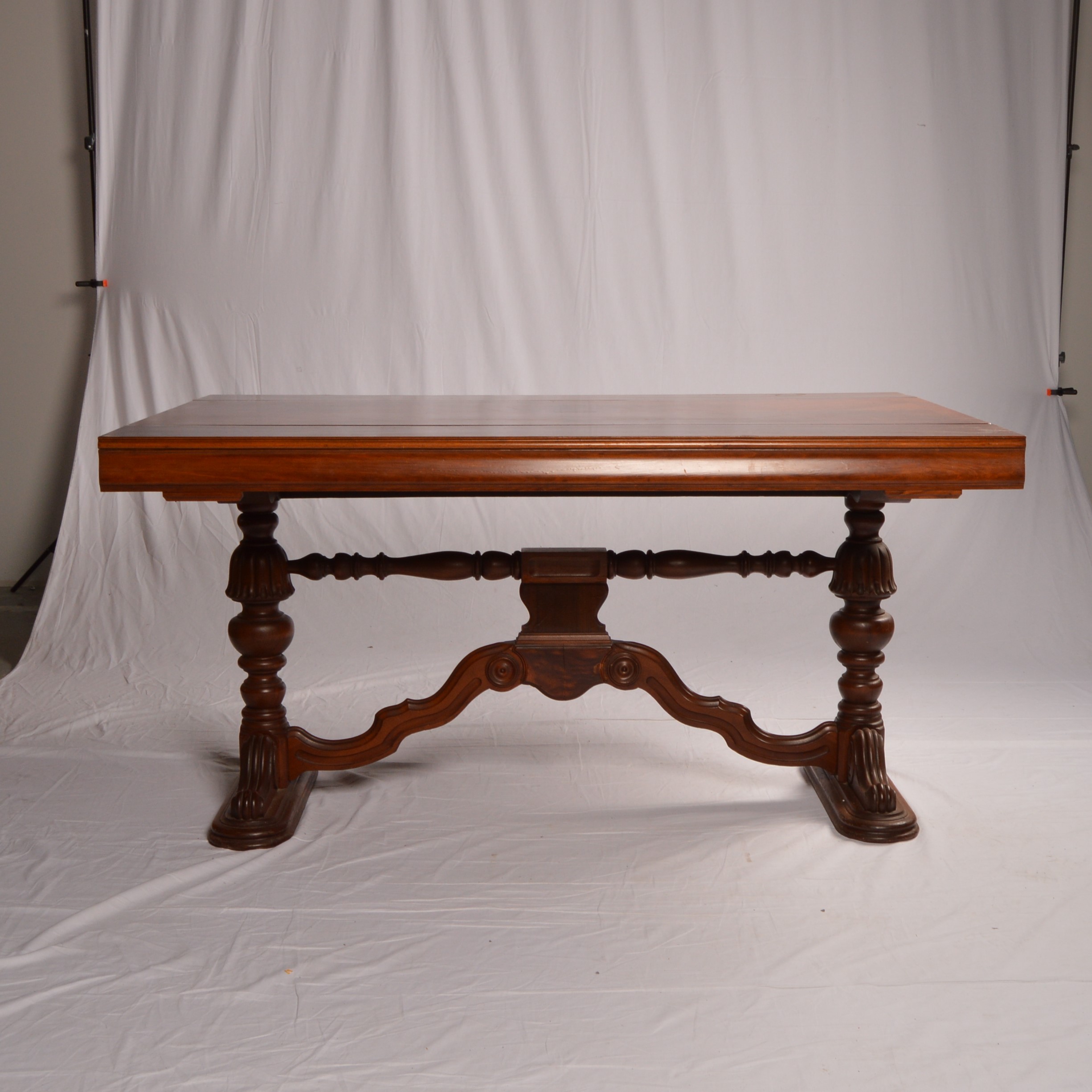 Vintage Jacobean Revival Style Walnut Dining Table
