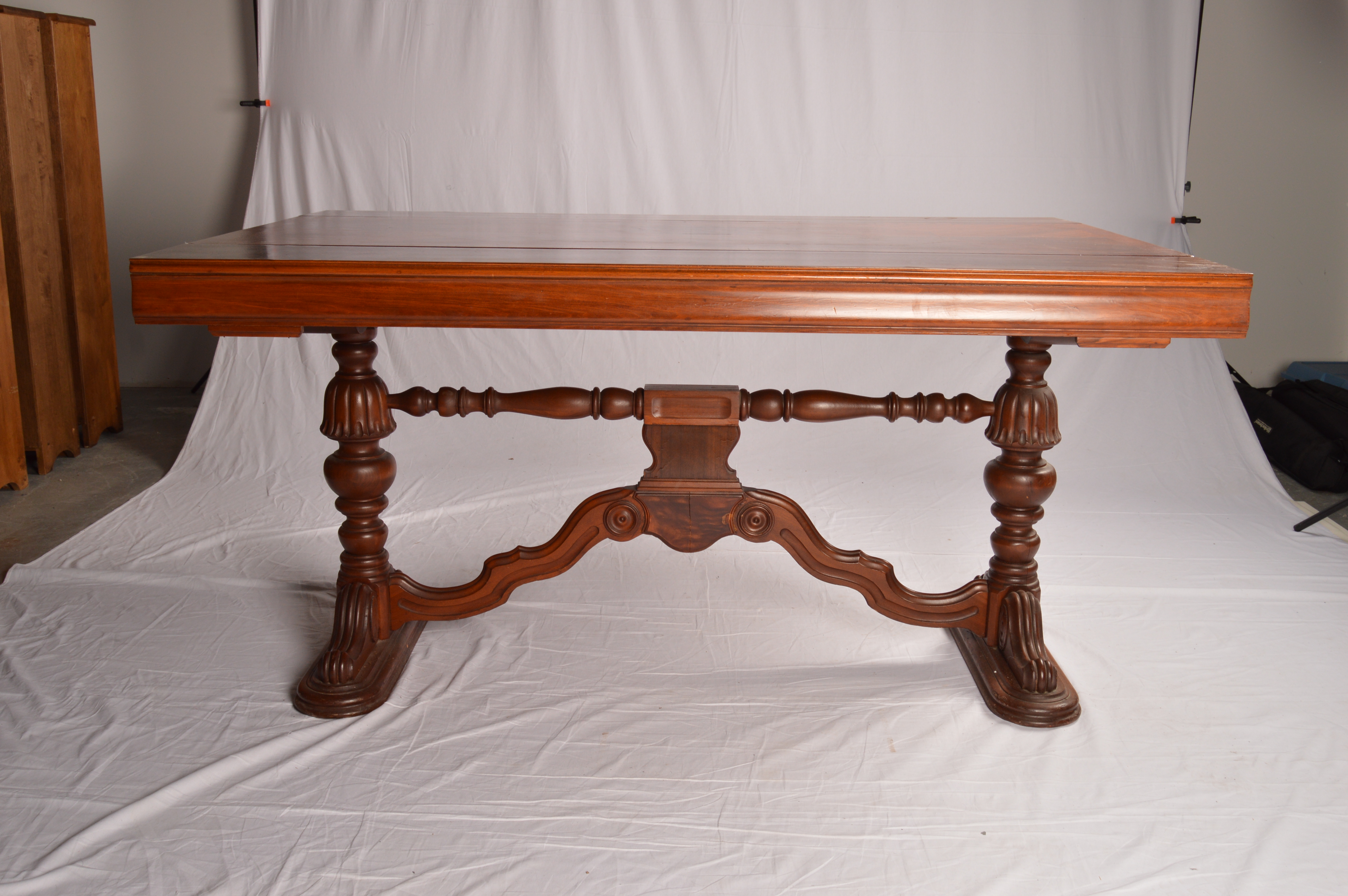 Vintage Jacobean Revival Style Walnut Dining Table