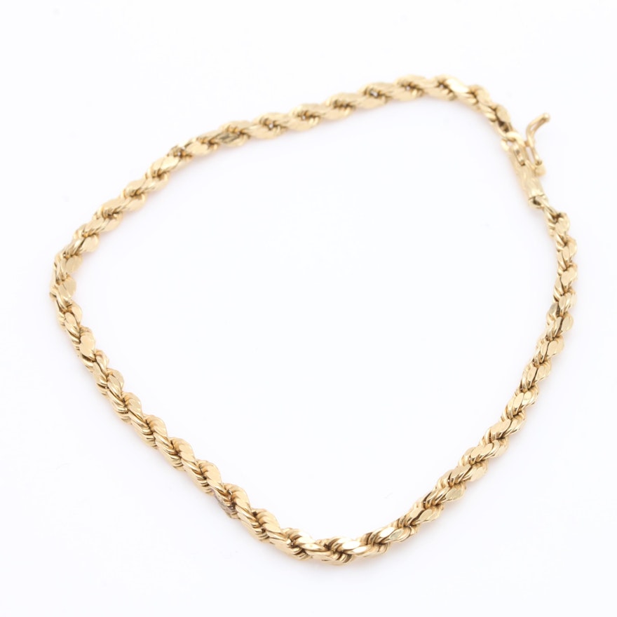 14K Yellow Gold Chain Bracelet