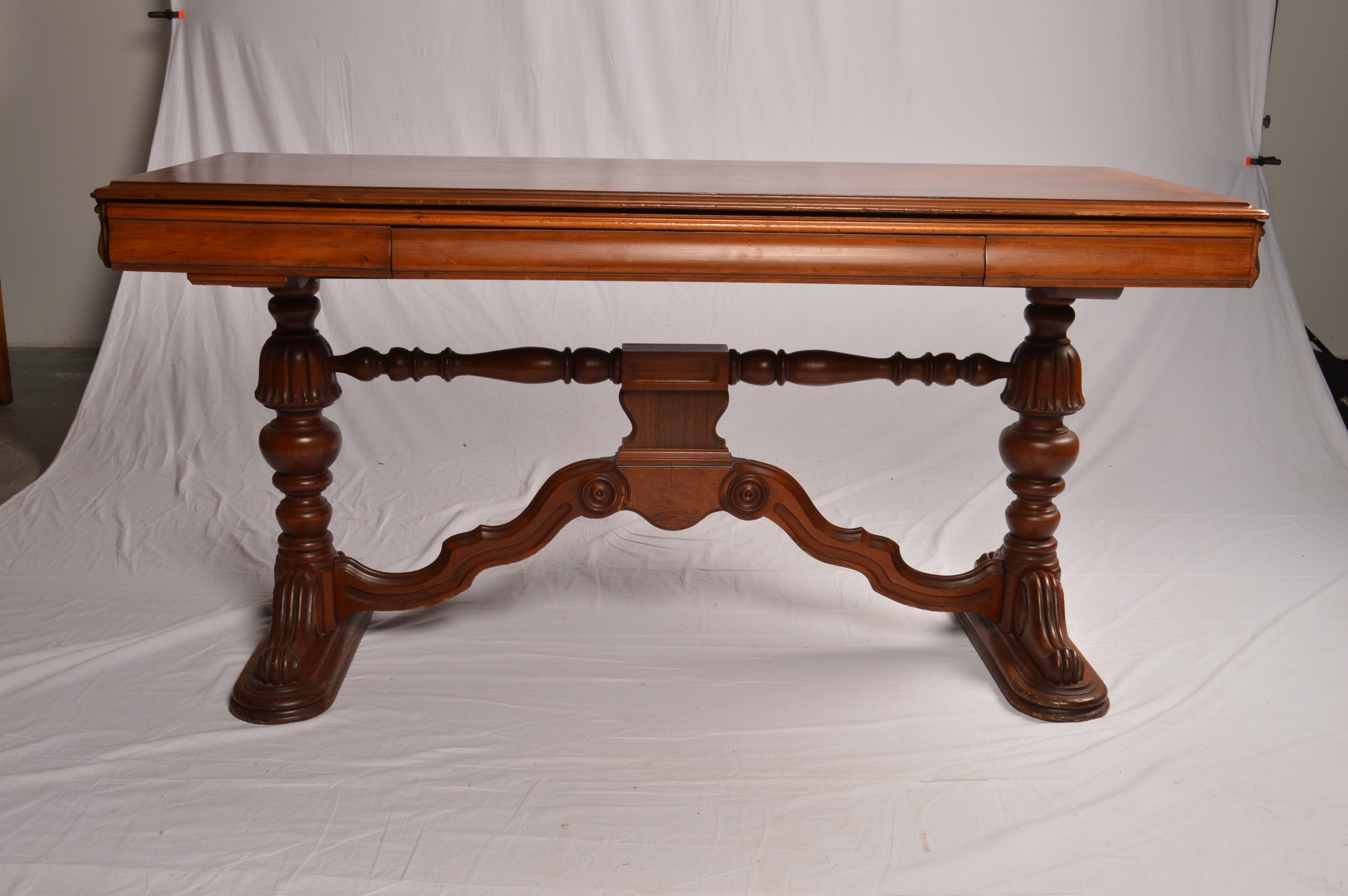 Vintage Jacobean Revival Style Walnut Dining Table