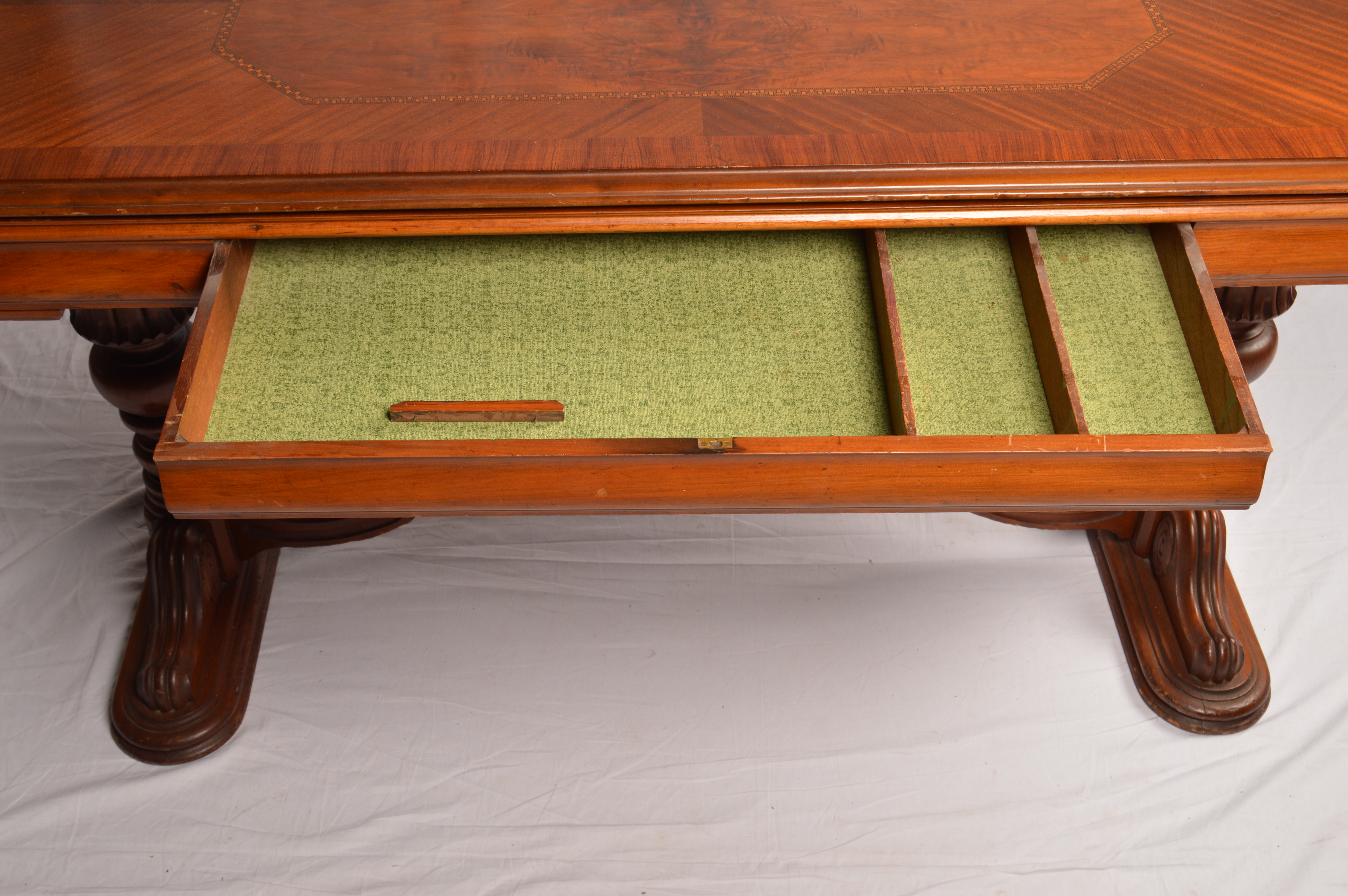 Vintage Jacobean Revival Style Walnut Dining Table