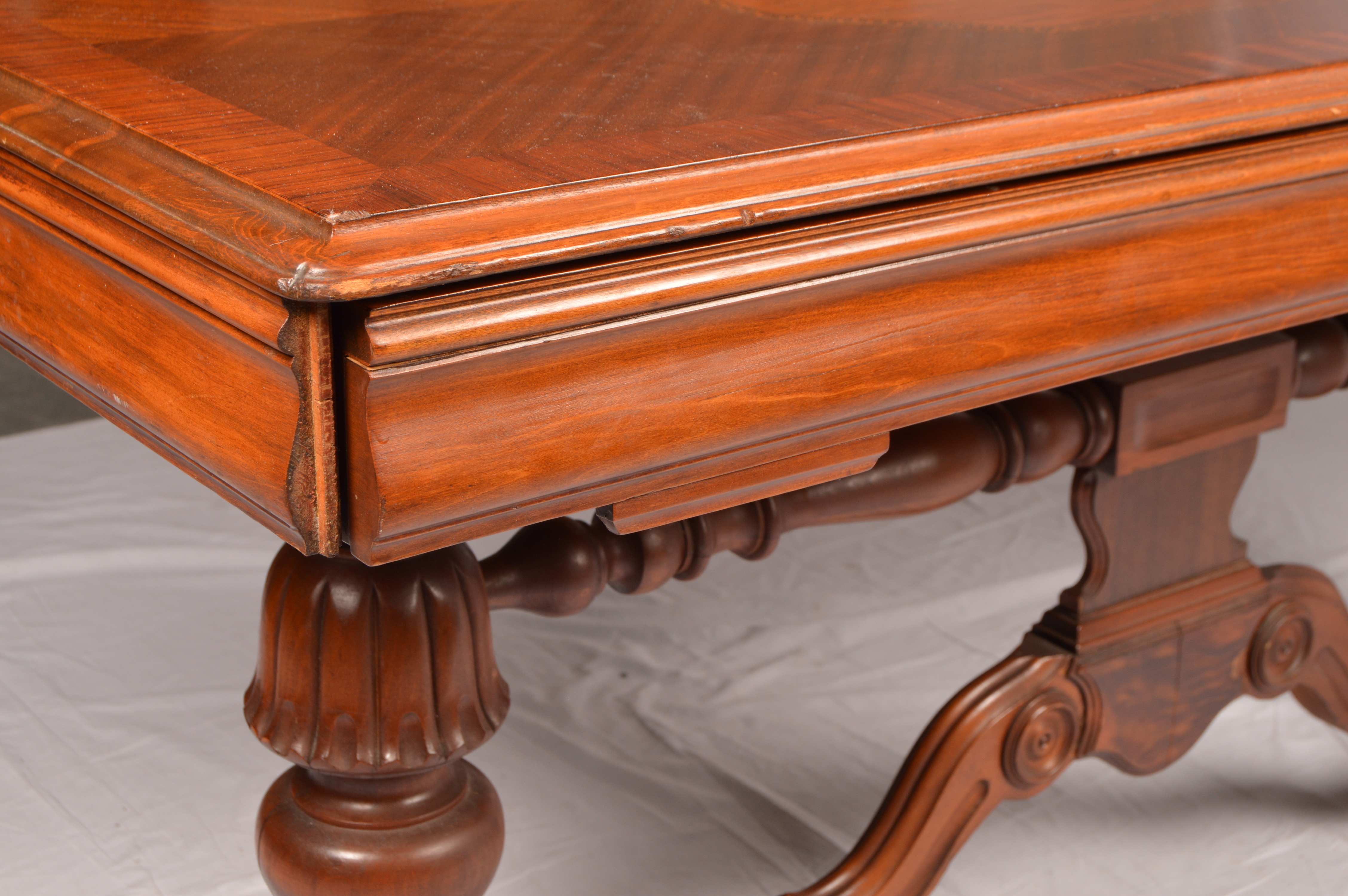 Vintage Jacobean Revival Style Walnut Dining Table