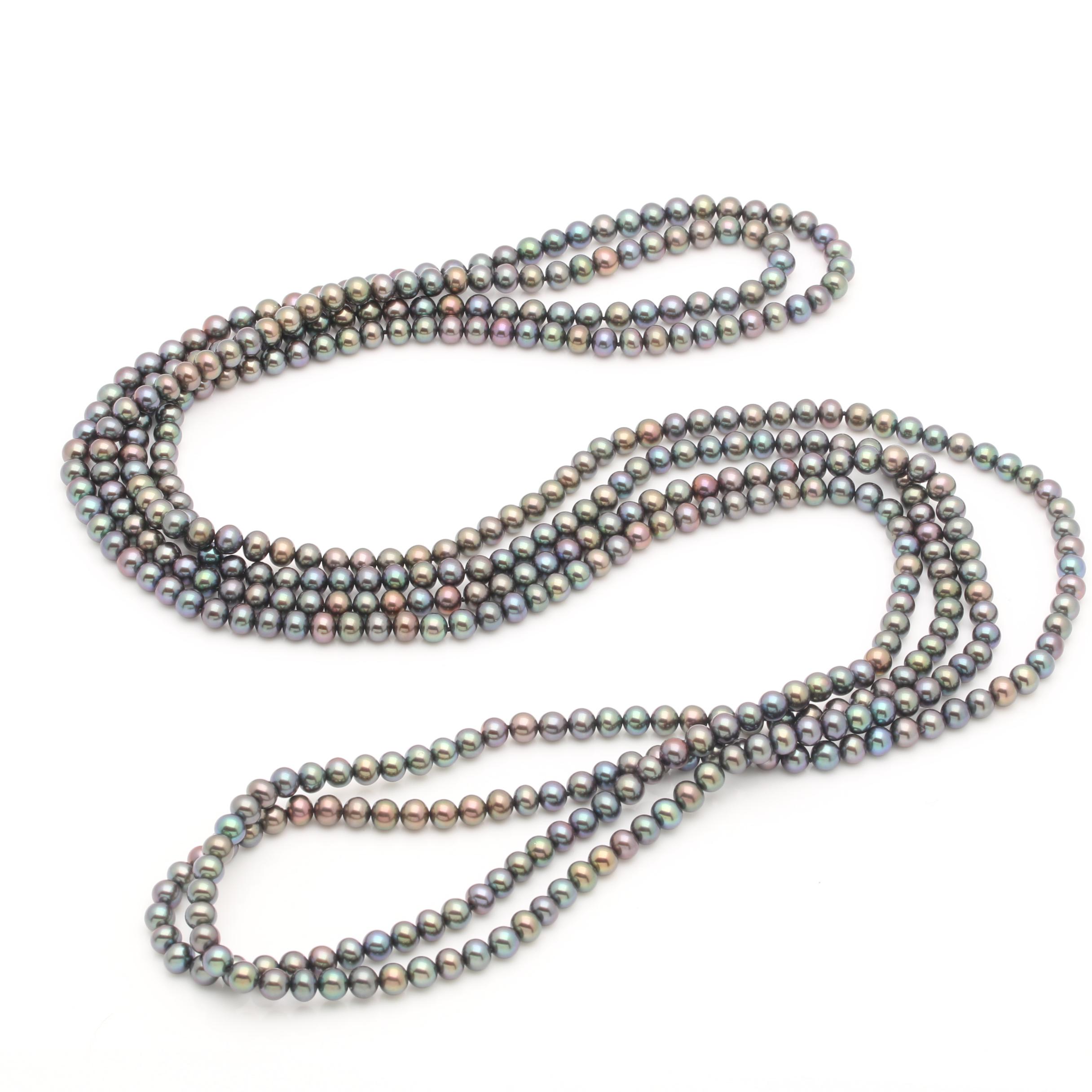 Dyed Cultured Pearl Endless Strand Necklace