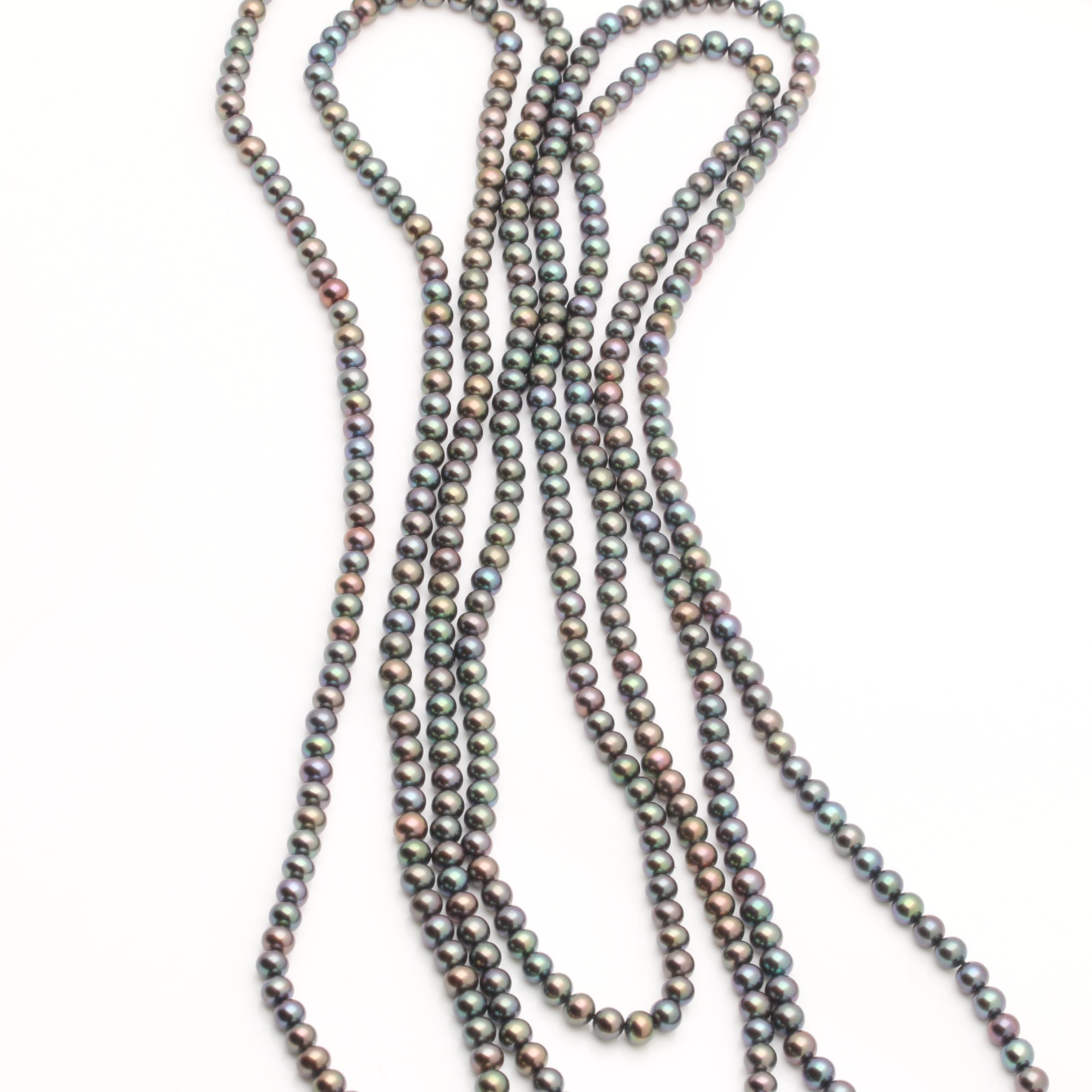 Dyed Cultured Pearl Endless Strand Necklace
