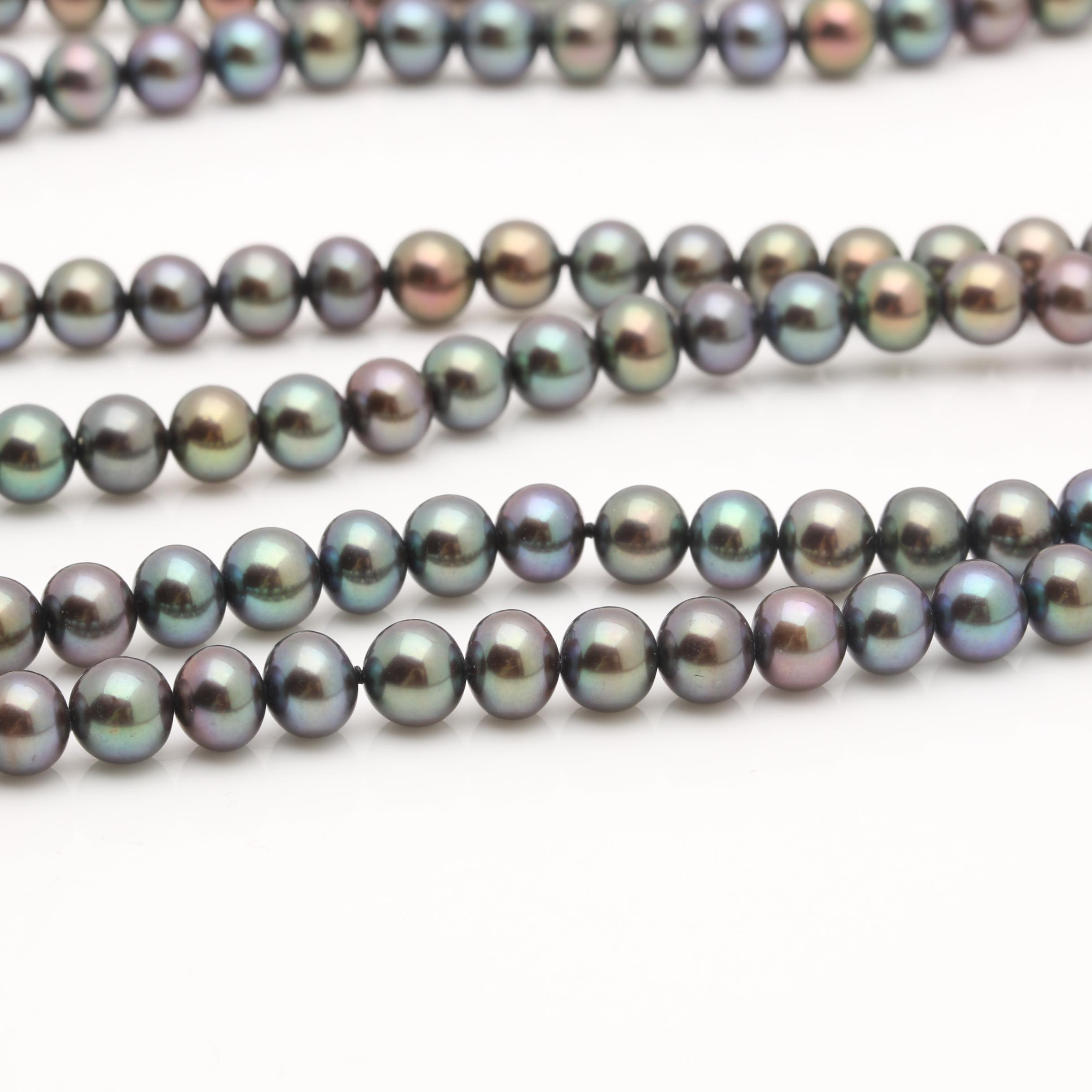 Dyed Cultured Pearl Endless Strand Necklace