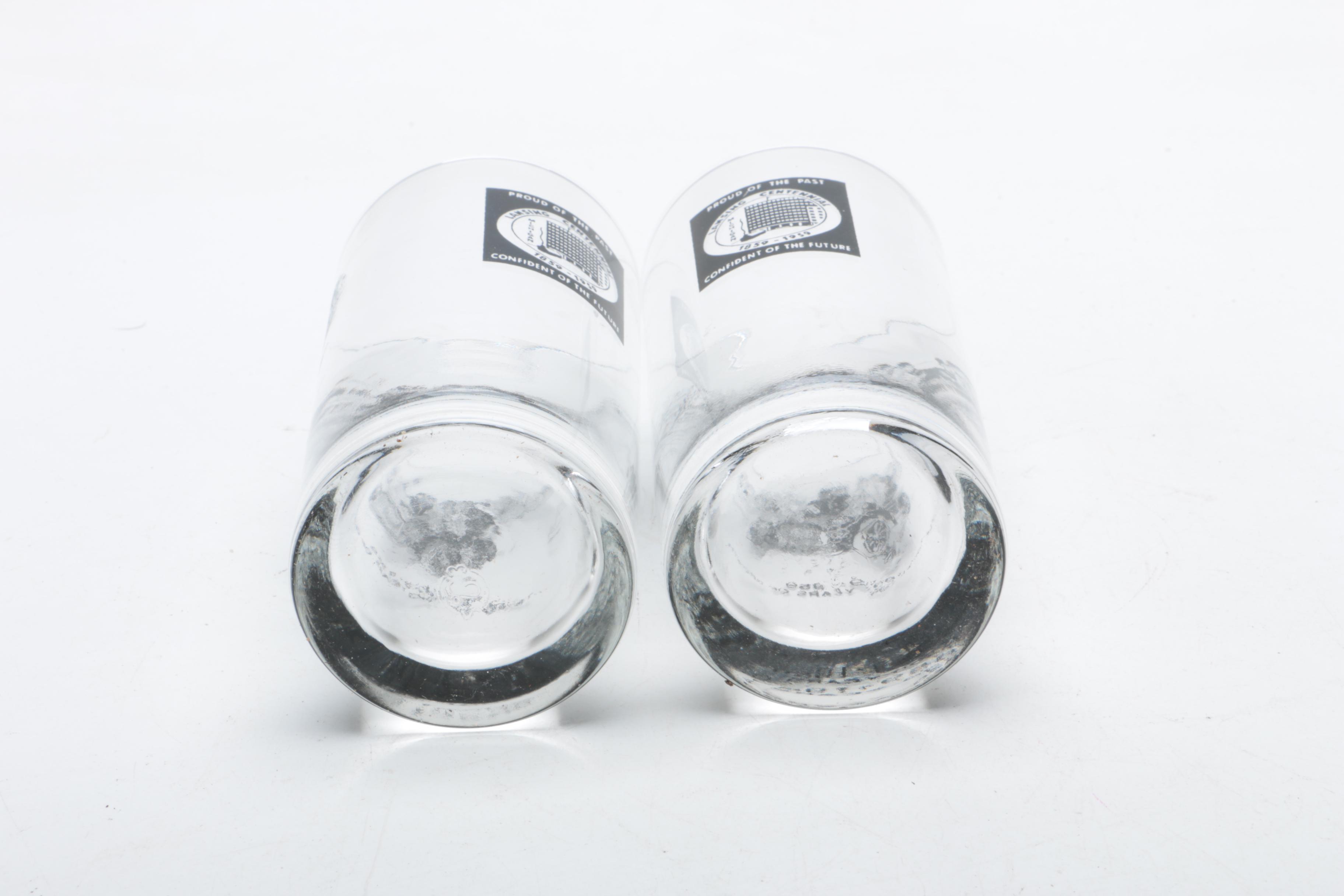 Lansing Michigan Centennial 1859-1959 Glasses