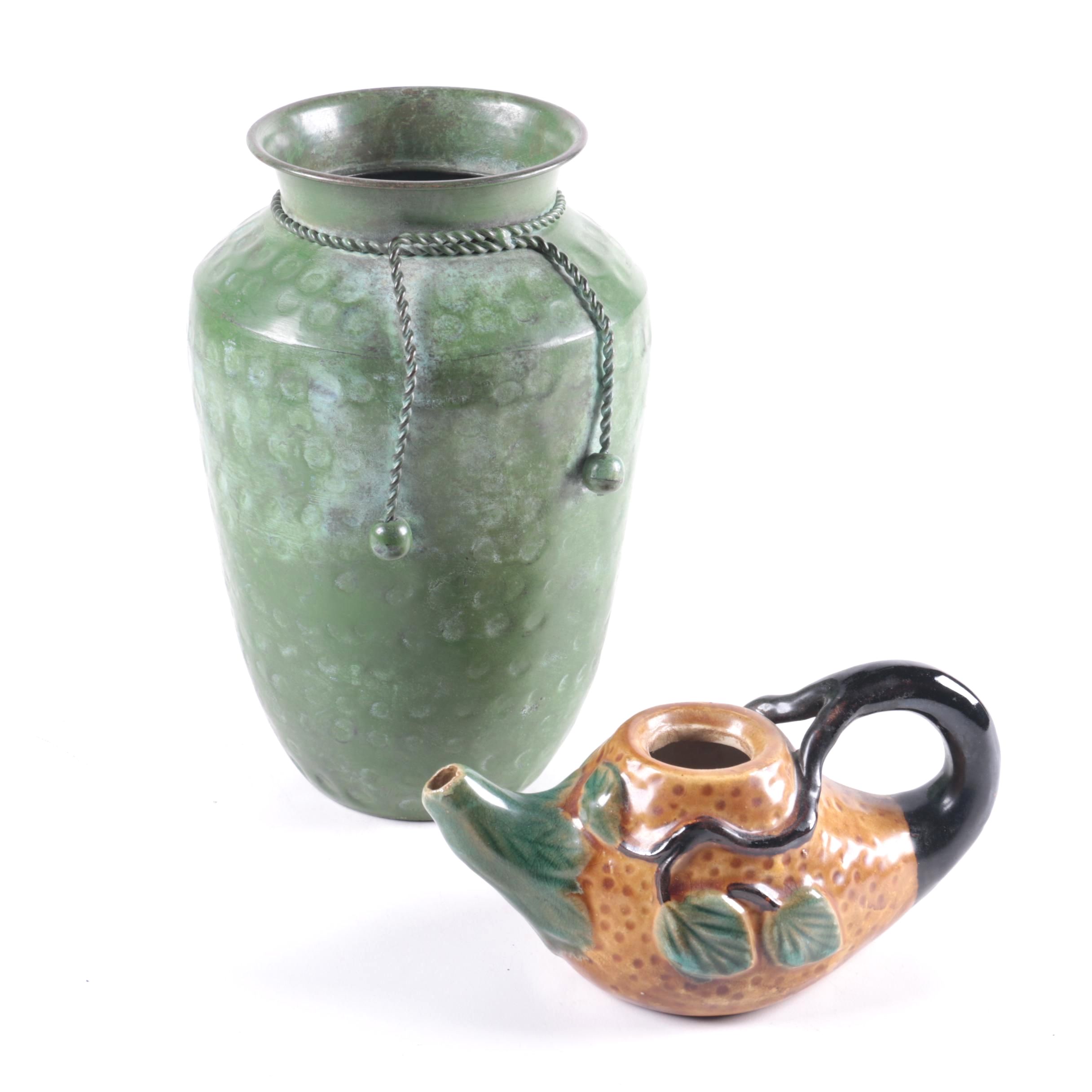 Decorative Stoneware Vase and Teapot