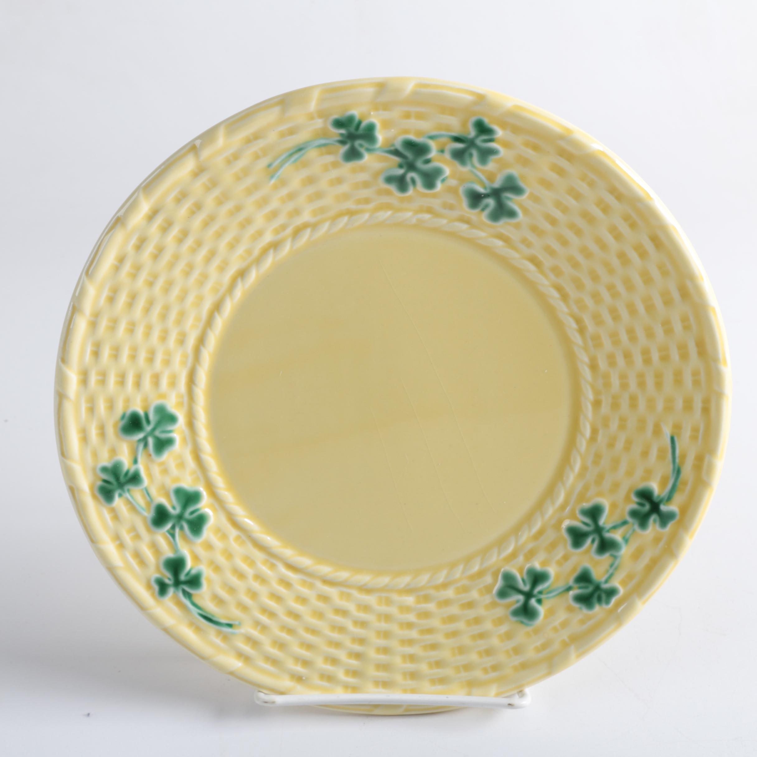 Portuguese Bordallo Pinheiro "Shamrock" Mugs and Plates