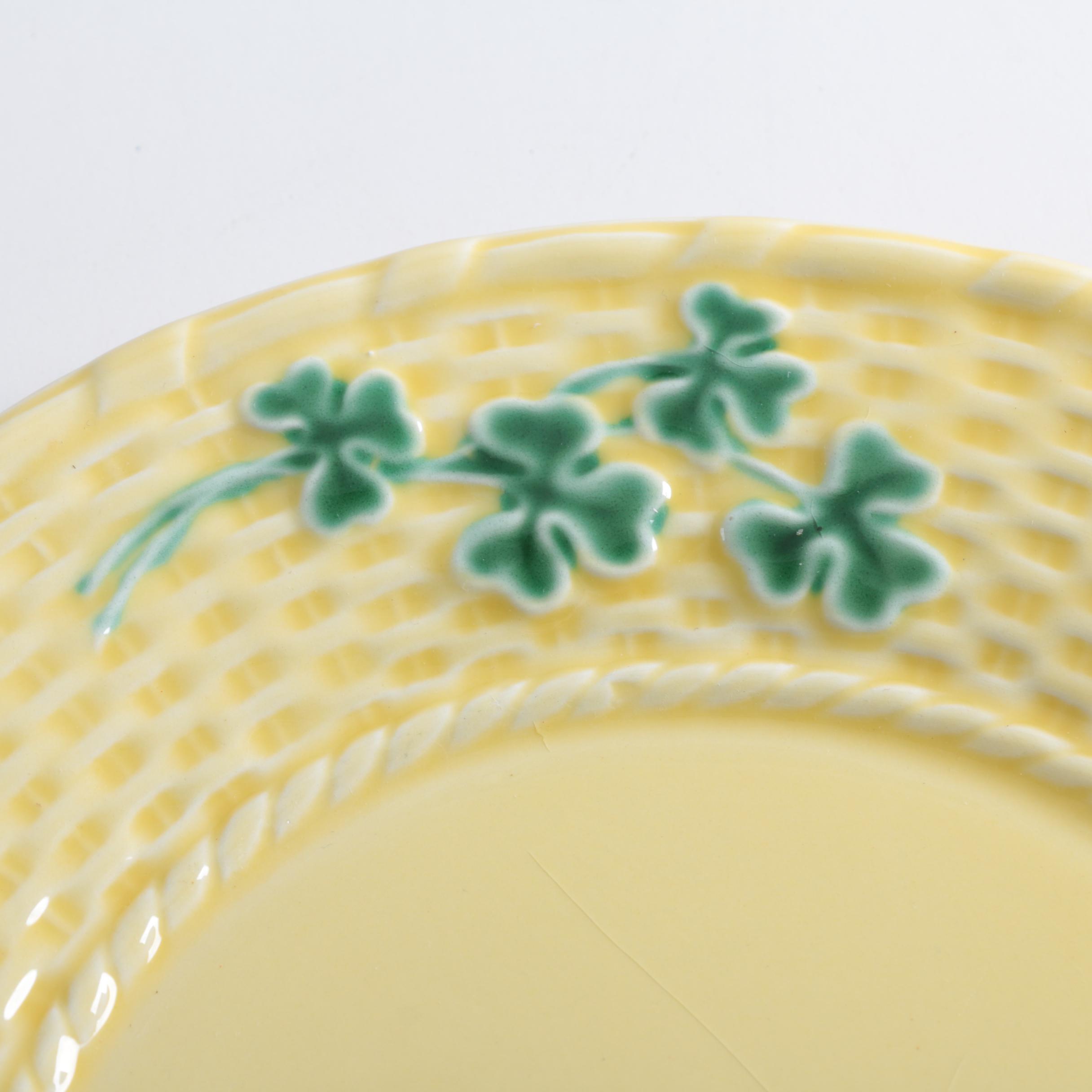 Portuguese Bordallo Pinheiro "Shamrock" Mugs and Plates