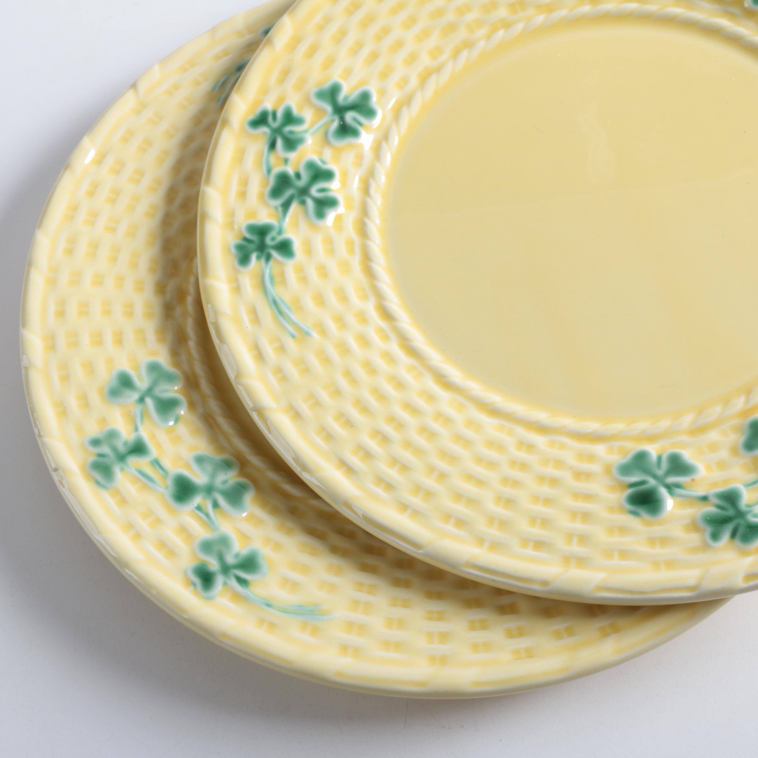 Portuguese Bordallo Pinheiro "Shamrock" Mugs and Plates