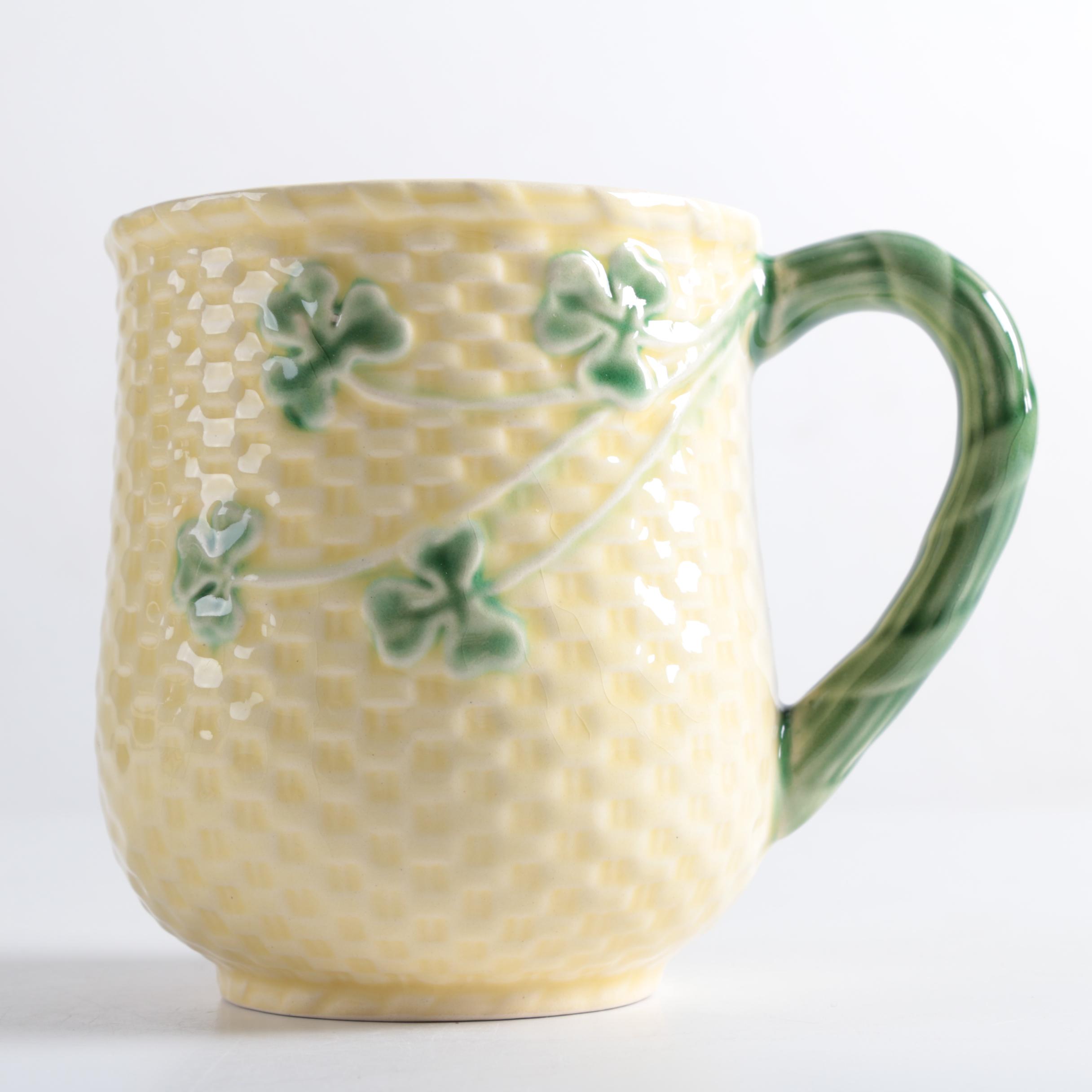 Portuguese Bordallo Pinheiro "Shamrock" Mugs and Plates