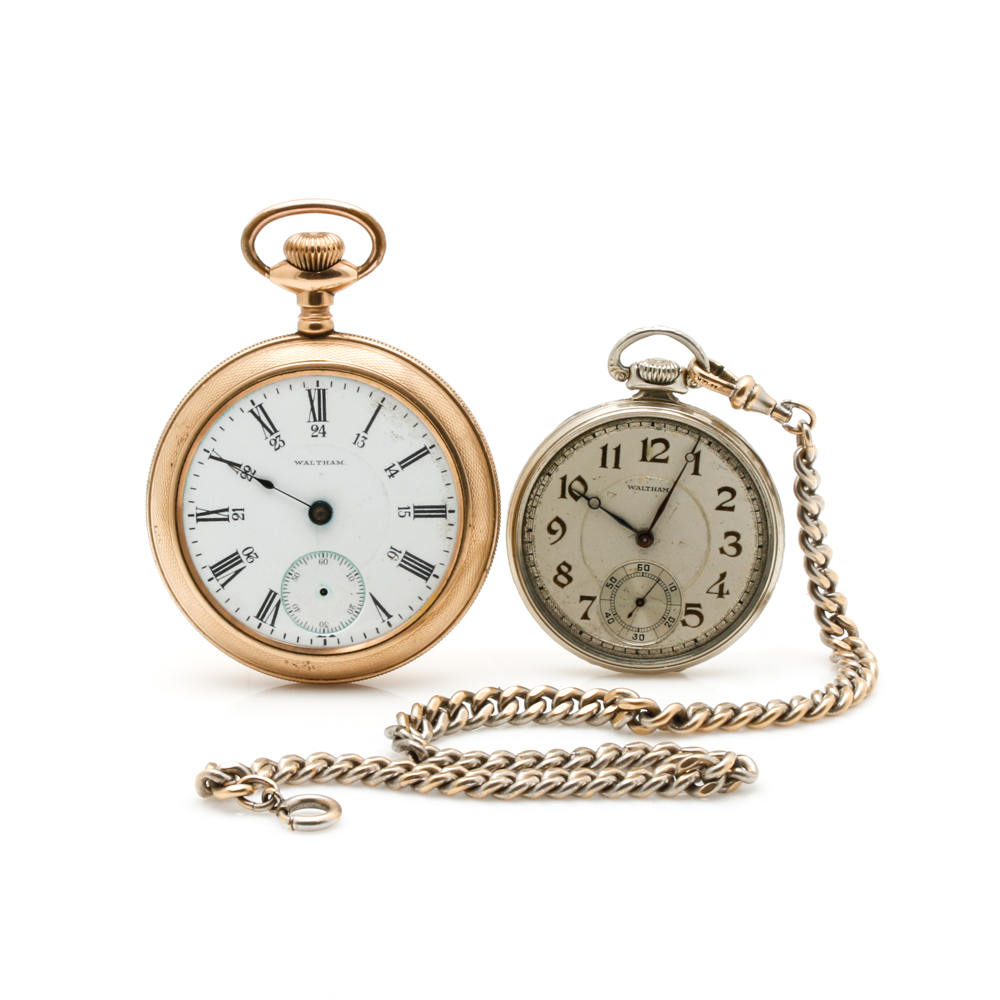 Vintage Waltham 14K Open Face Pocket Watches