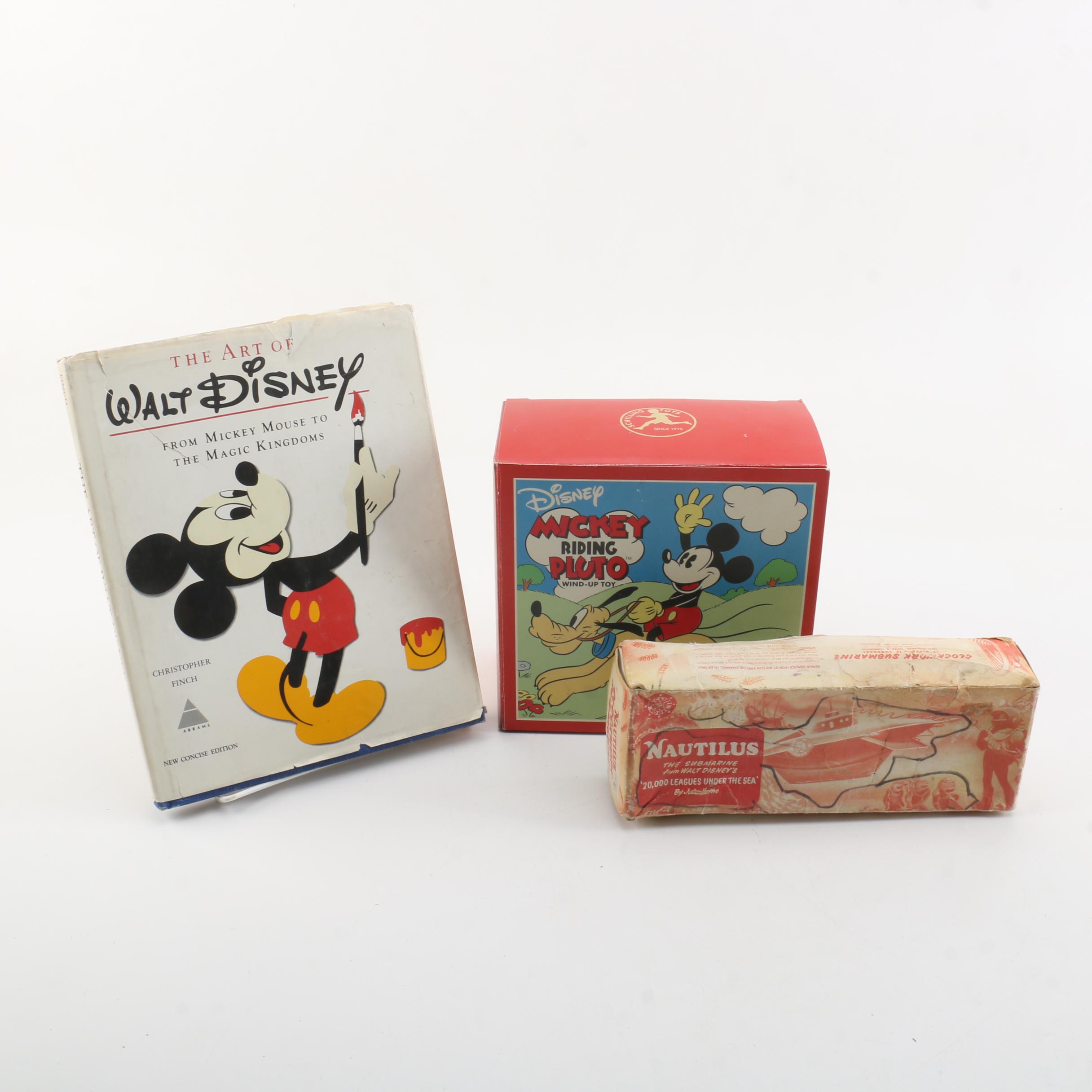 Vintage Sutcliffe Nautilus Submarine Wind-Up Toy and Other Disney Collectibles