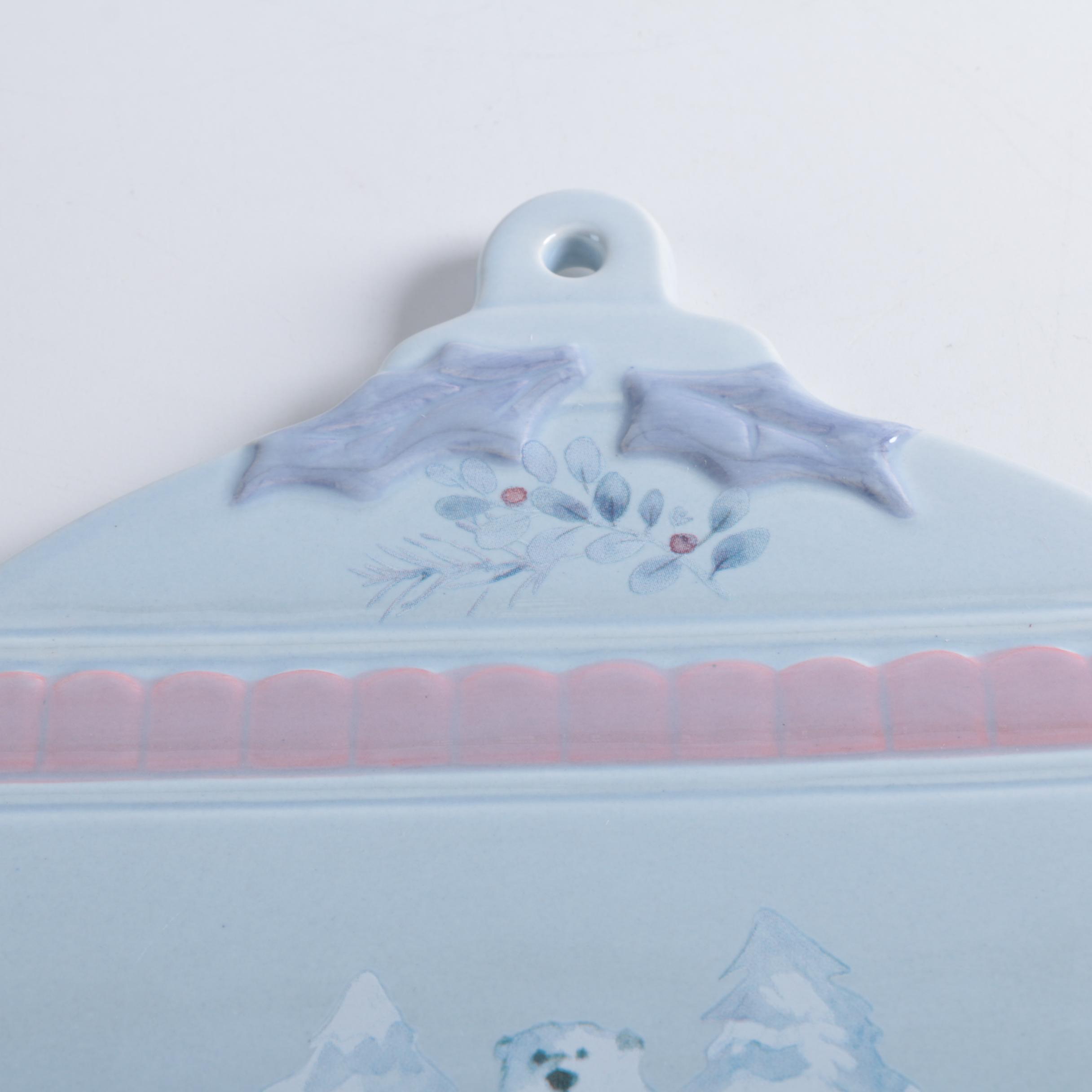 Pfaltzgraff "Winter Frost" Cheese Tray with Bowl and Knives