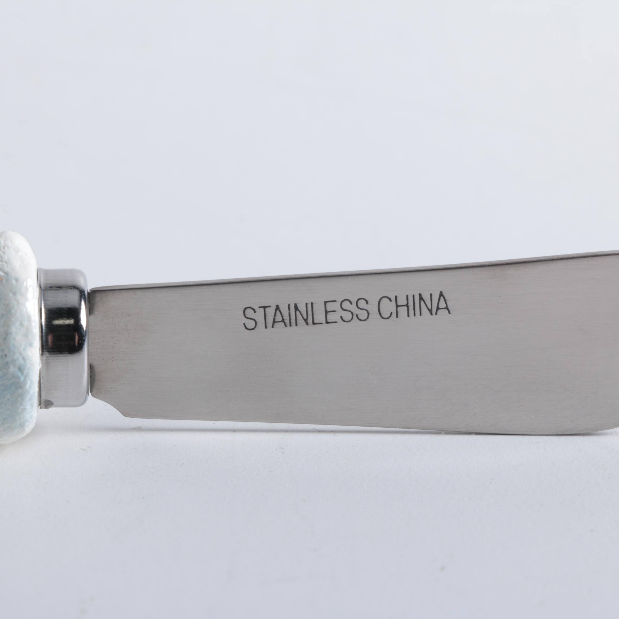 Pfaltzgraff "Winter Frost" Cheese Tray with Bowl and Knives