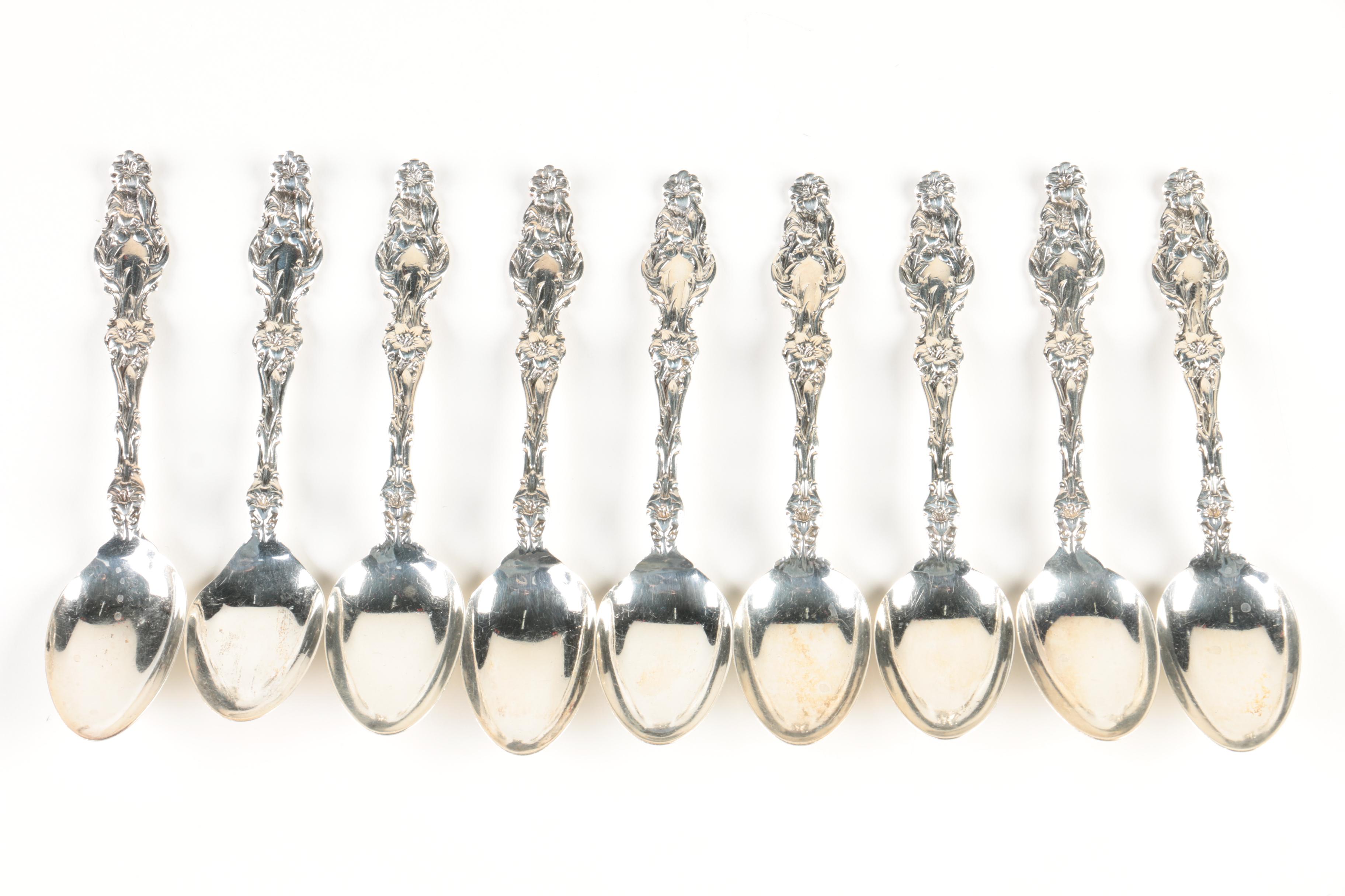 Whiting Manufacturing Co. "Lily" Sterling Silver Teaspoon Set with Case