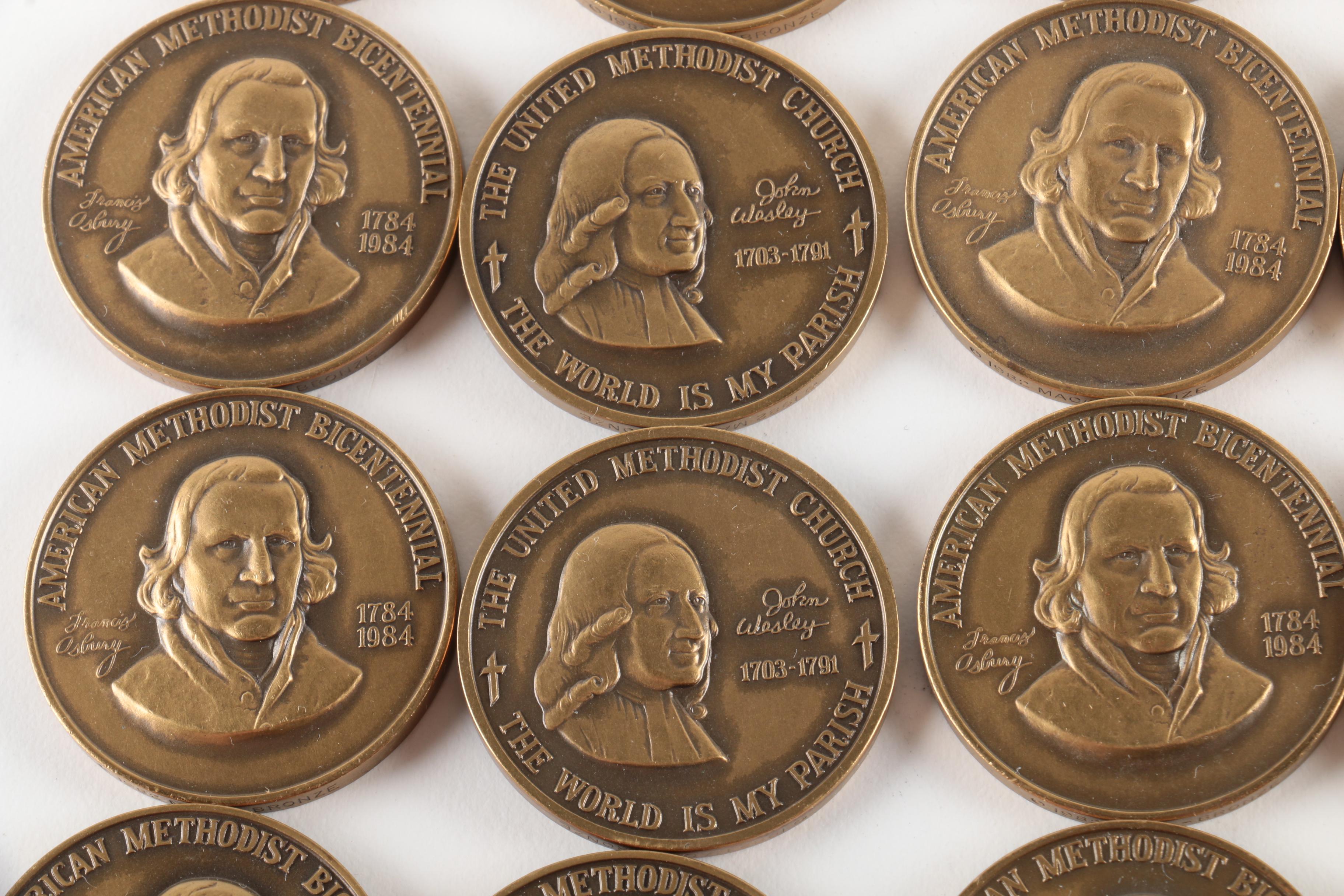 MACO American Methodist Bicentennial Commemorative Medallions