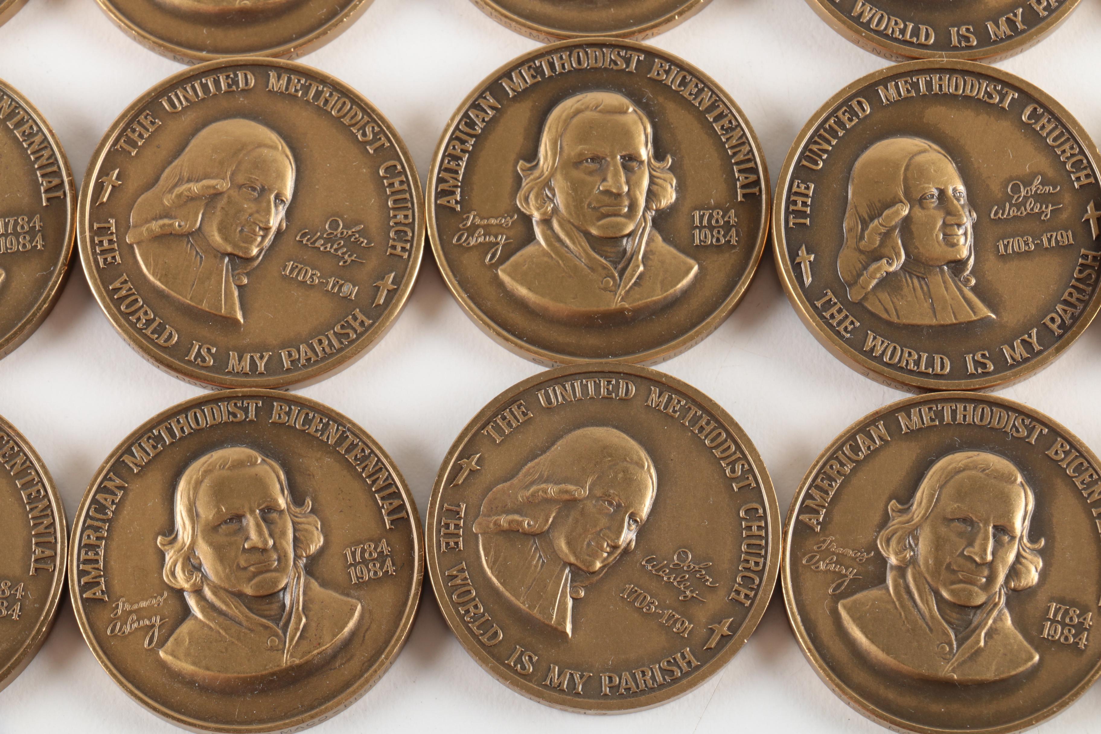 MACO American Methodist Bicentennial Commemorative Medallions