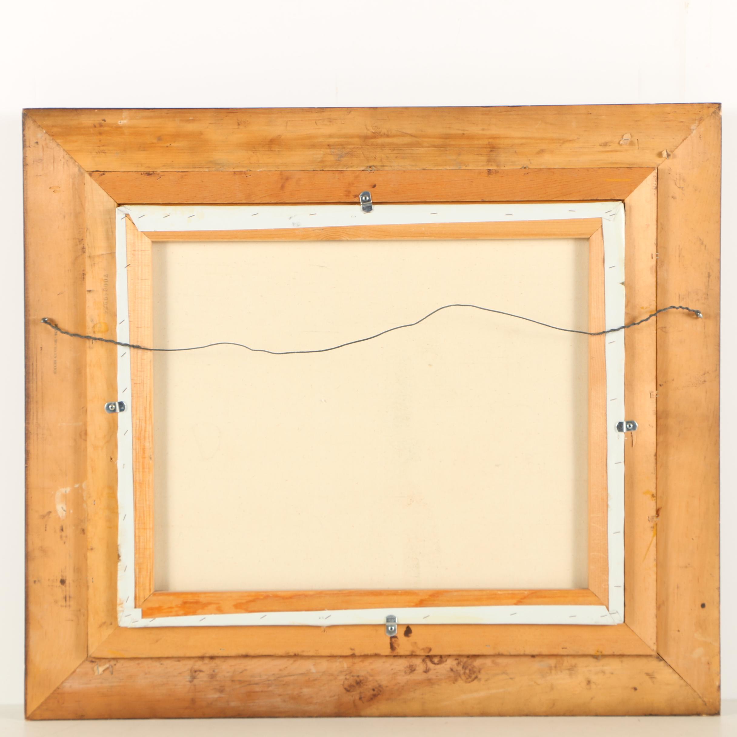 June Nelson Oil Painting of a Sailboat Fighting the Waves