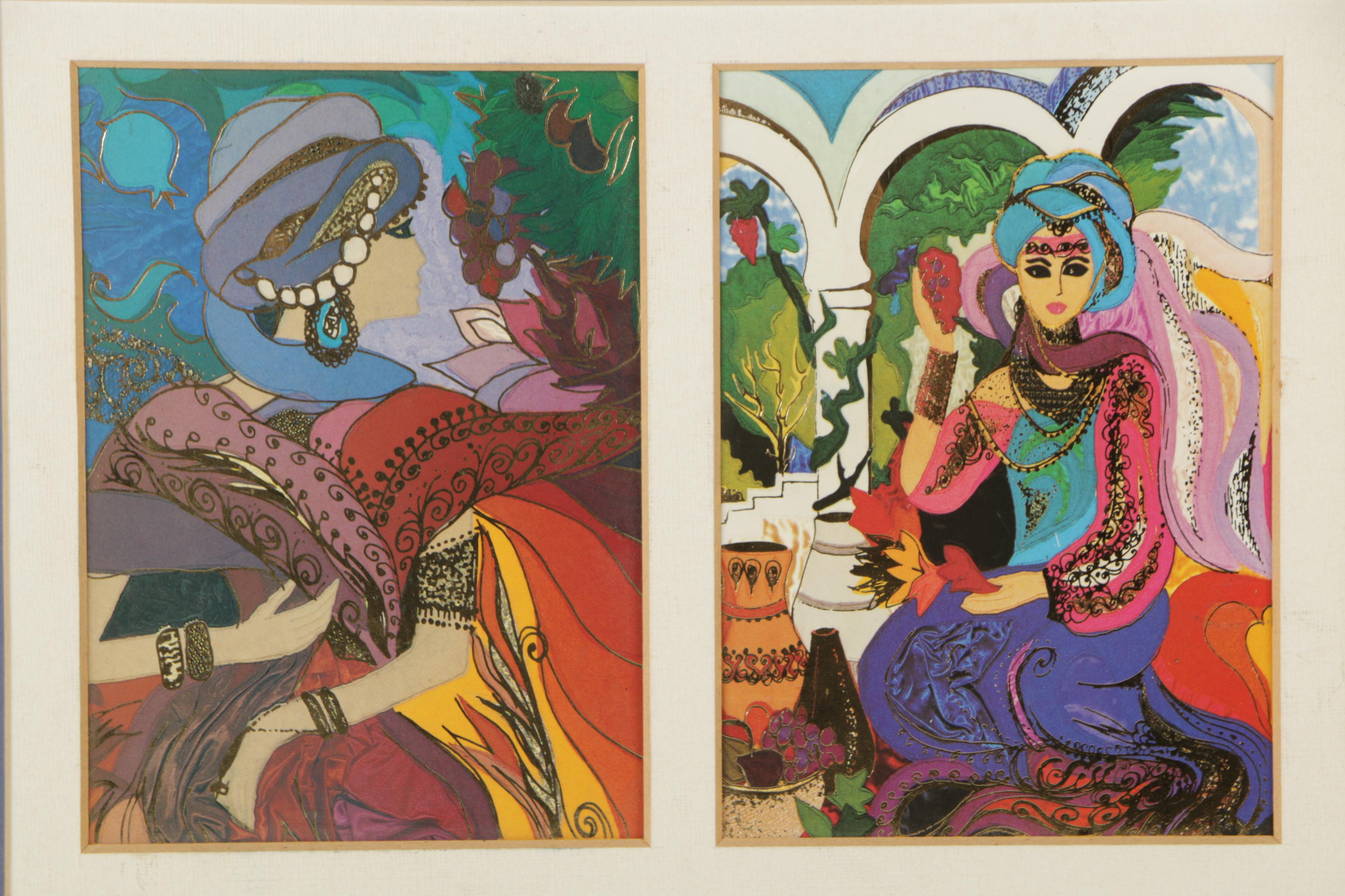 Bracha Brym-Lavee Embellished Offset Lithograph "Women of the Bible"