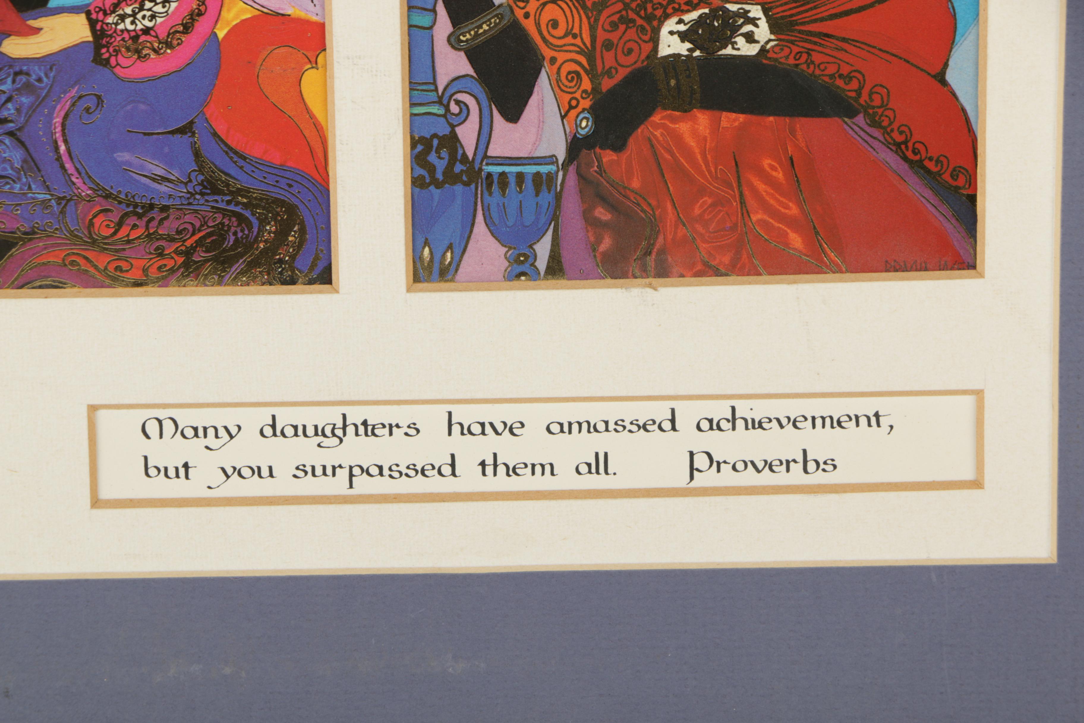 Bracha Brym-Lavee Embellished Offset Lithograph "Women of the Bible"