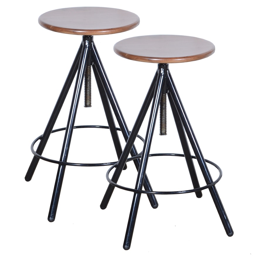 Two Industrial-Style Stools from Industry West