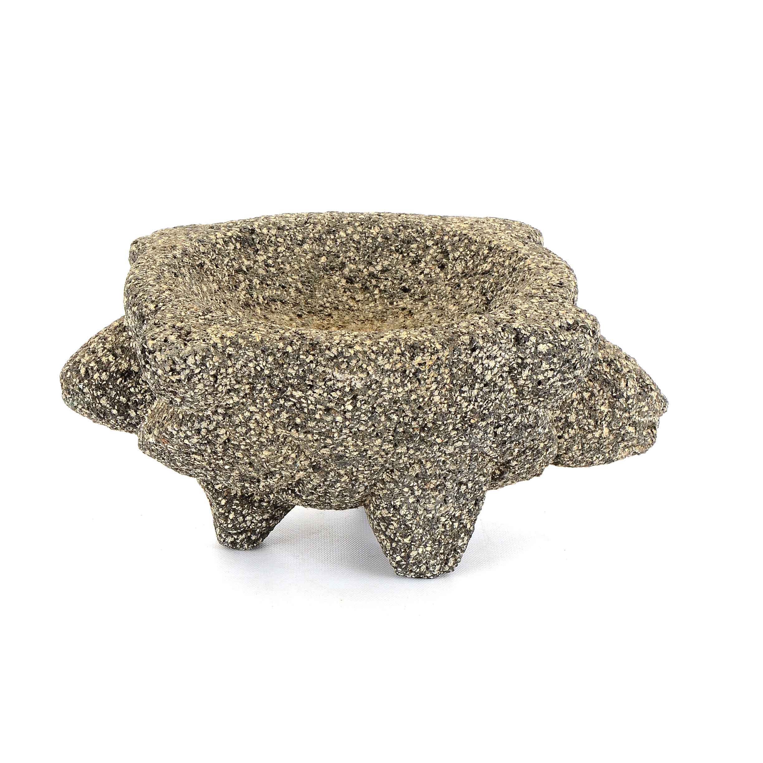 Black Volcanic Basalt Turtle Mortar