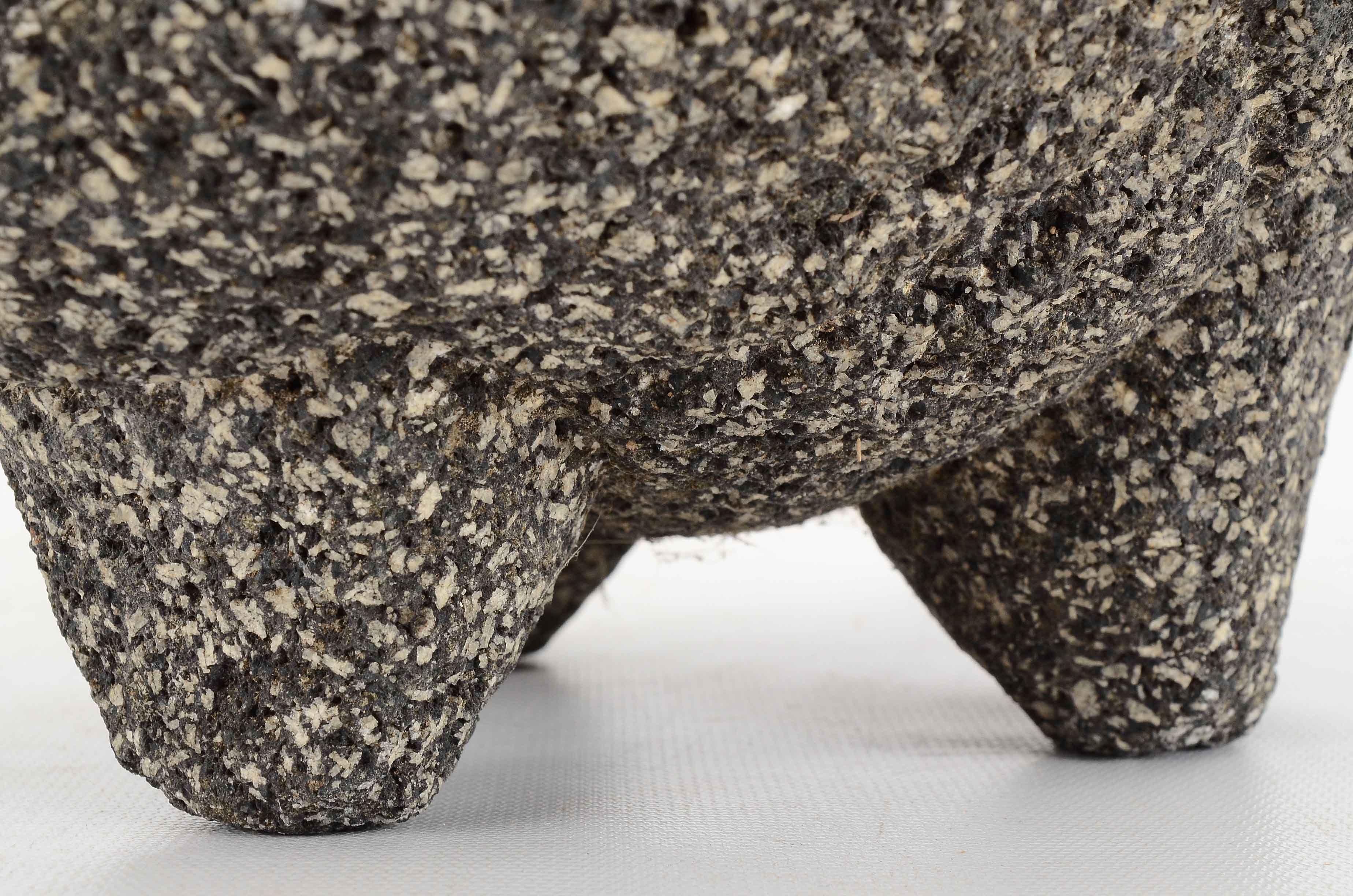 Black Volcanic Basalt Turtle Mortar