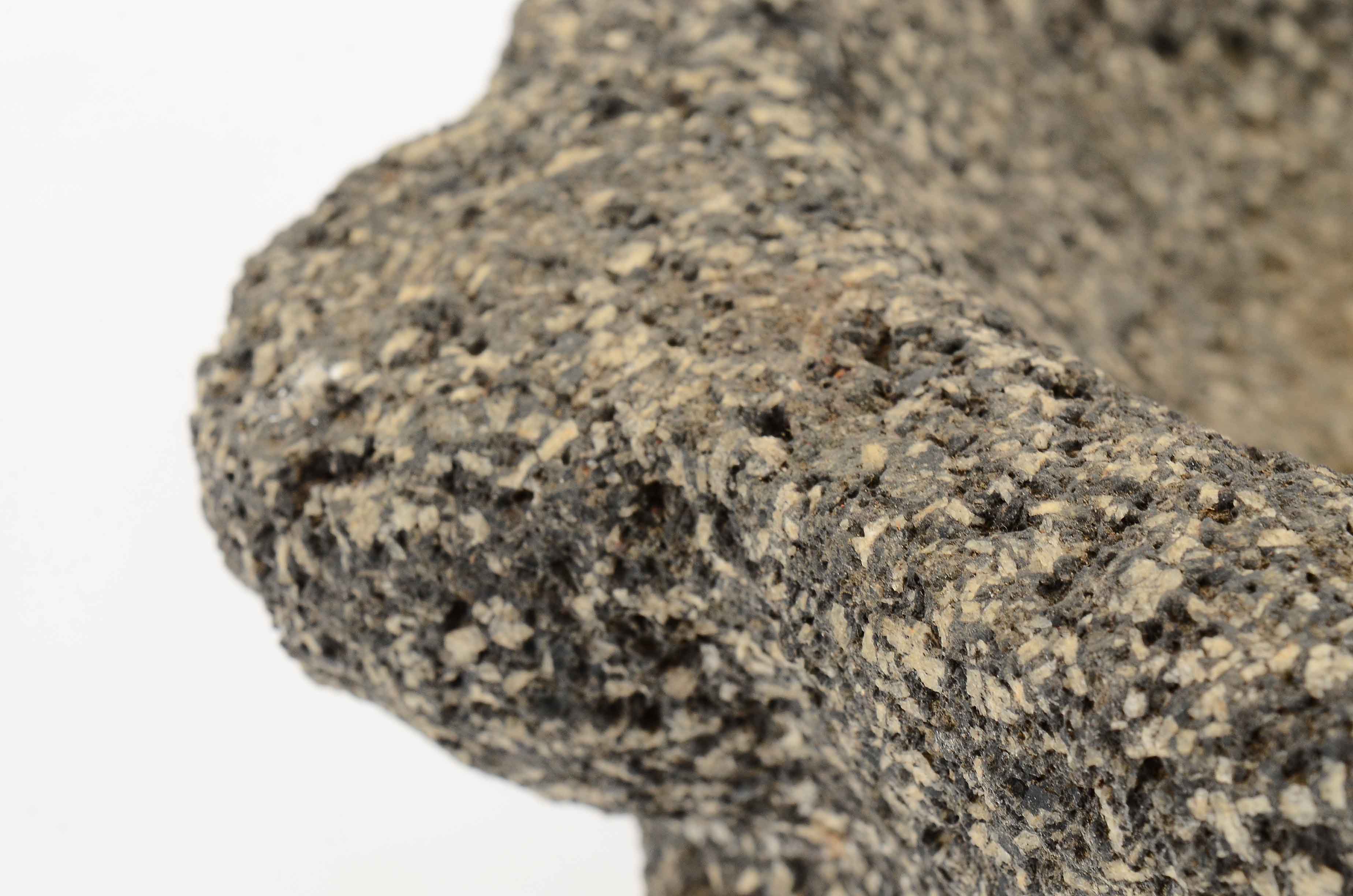 Black Volcanic Basalt Turtle Mortar