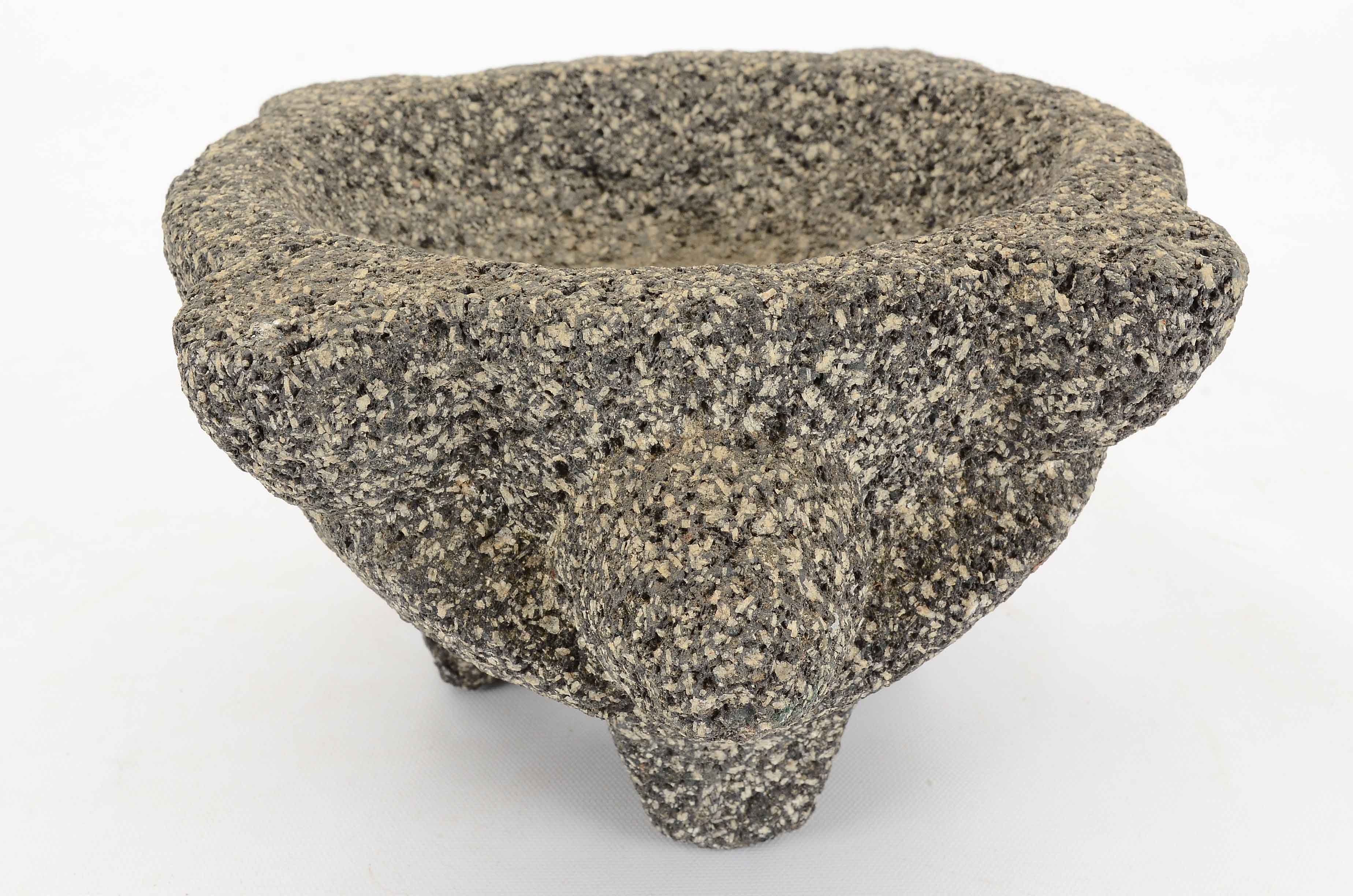 Black Volcanic Basalt Turtle Mortar